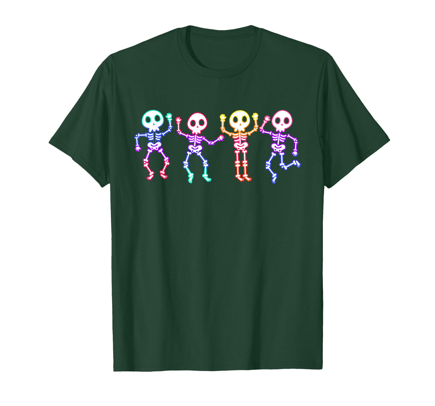 Funny Ghost Dancing Skeletons Glow in The Halloween Night T-Shirt