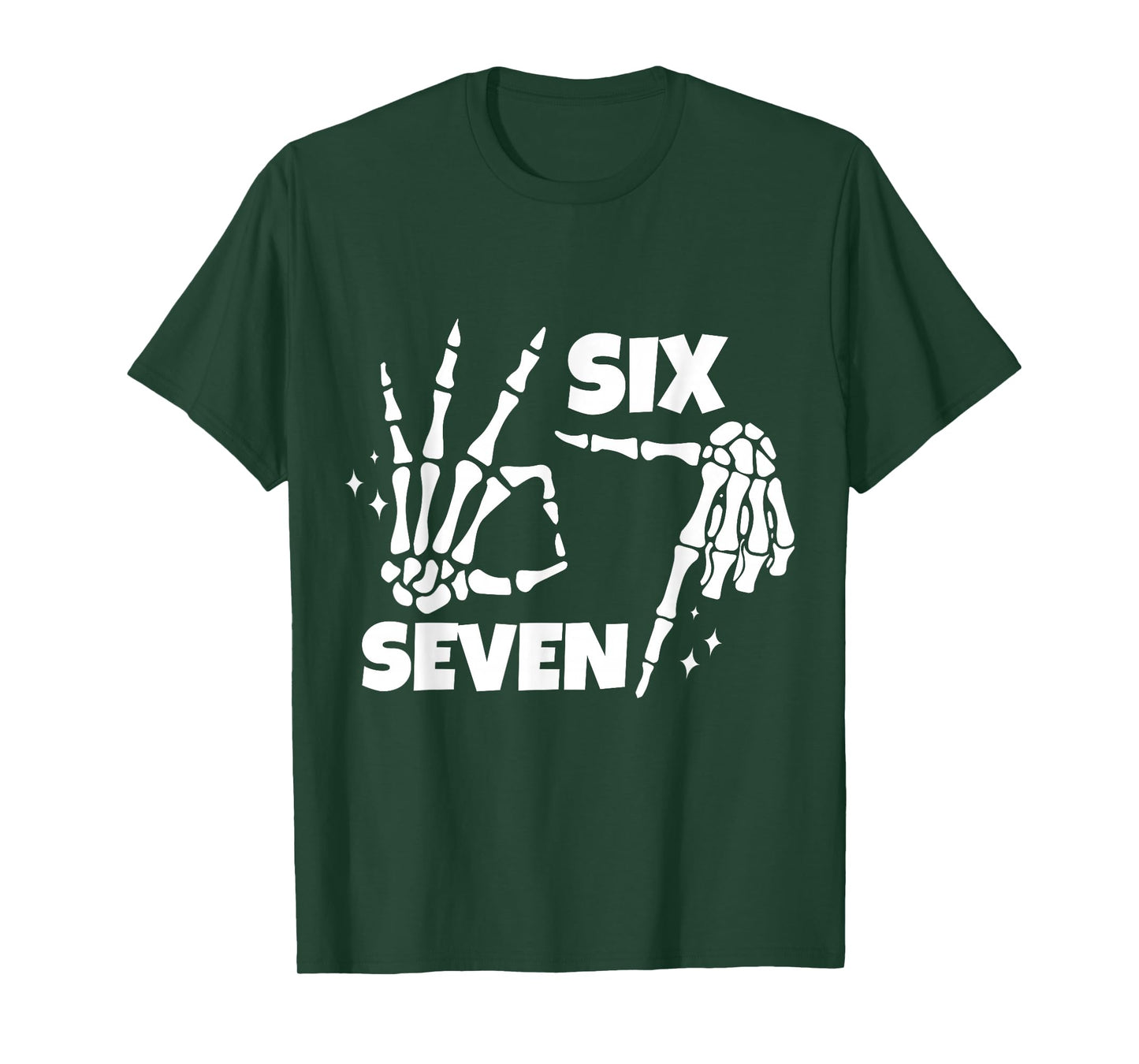 6 7 Meme Funny Skeleton Hands Halloween Couples Six Seven 67 T-Shirt