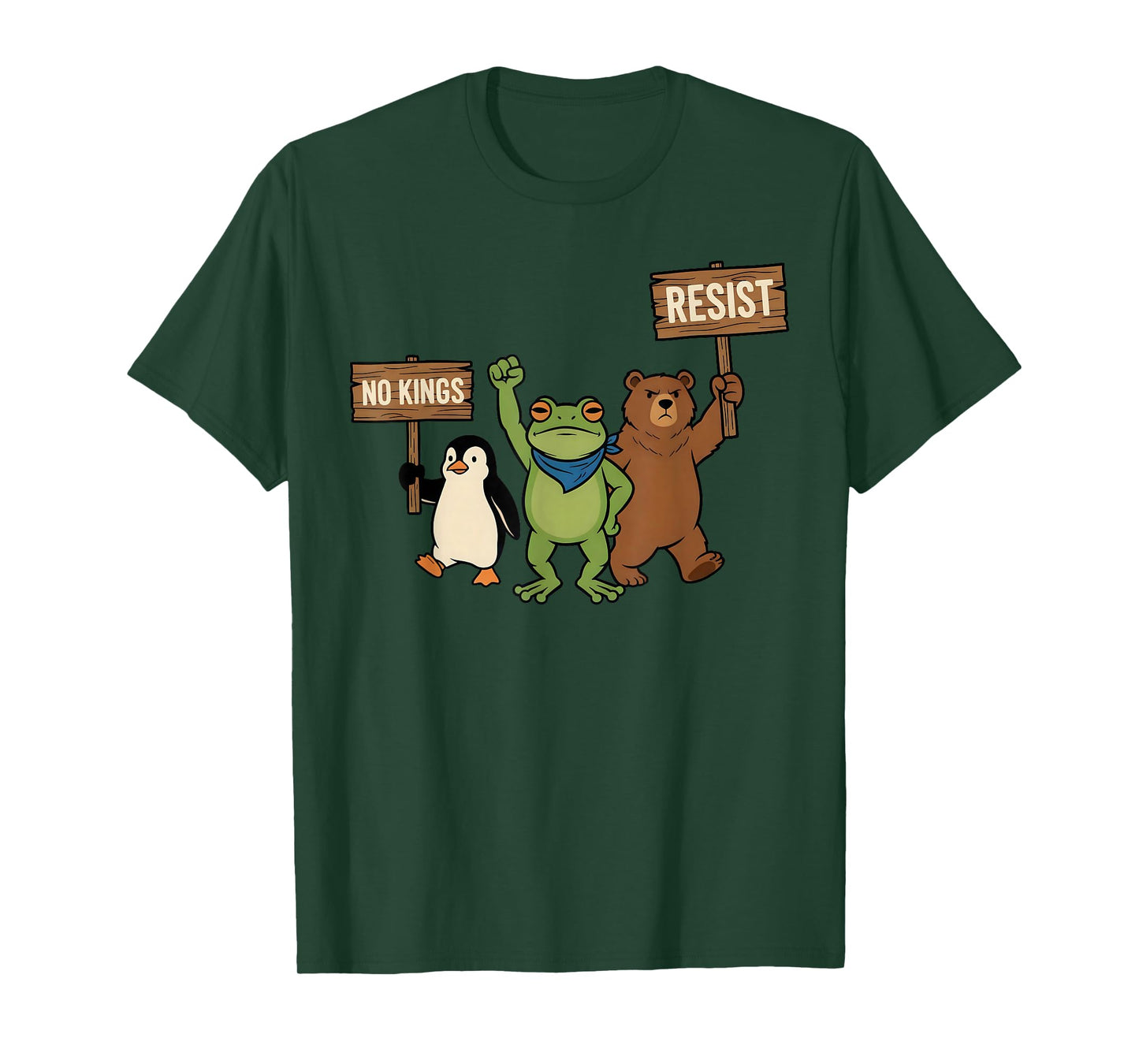 Portland Frog Resist No Kings Graphic Funny Protest Cool T-Shirt