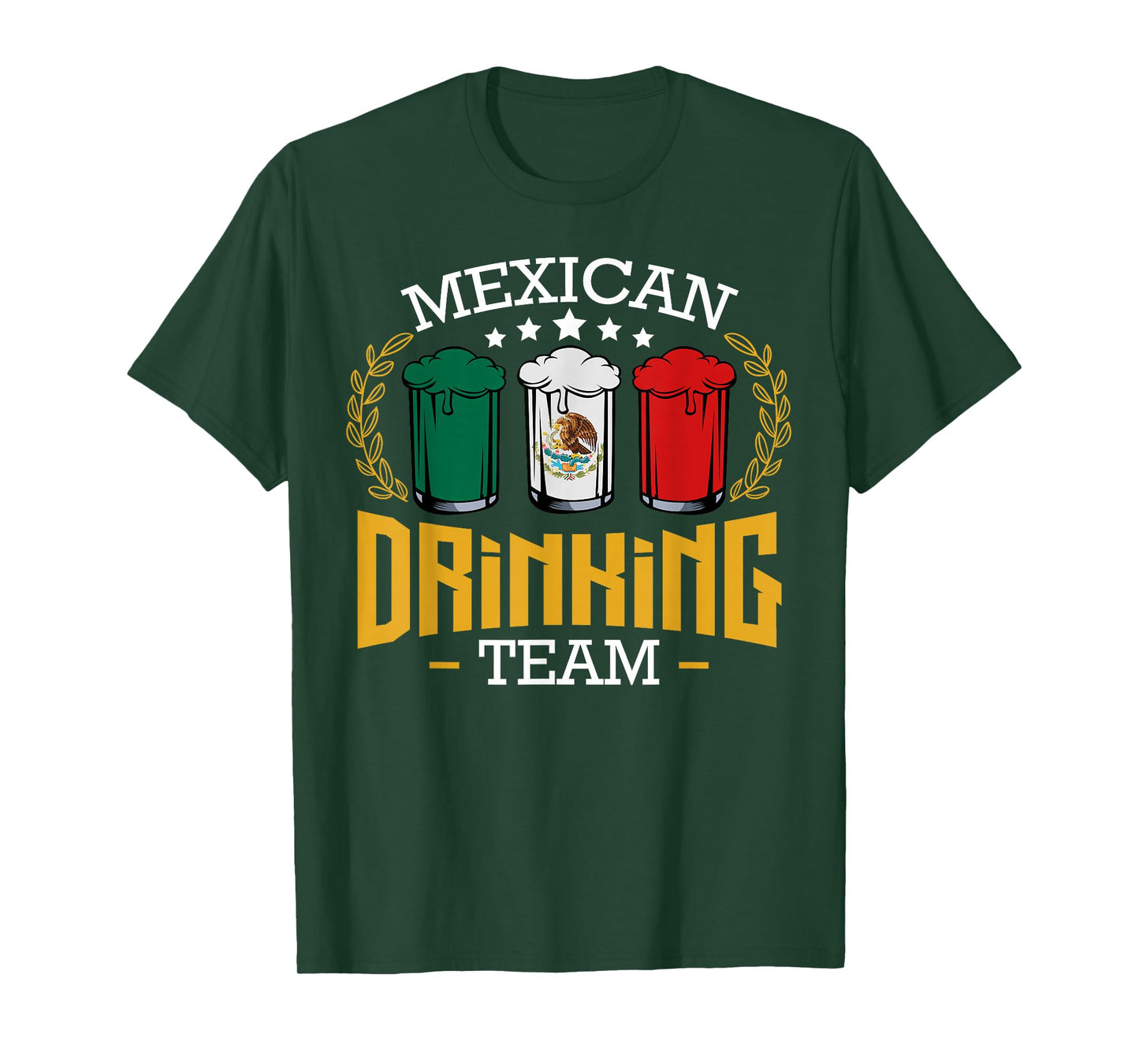 Beer Mexican Drinking Team Mexico Flag Funny Beer Pub Party T-Shirt