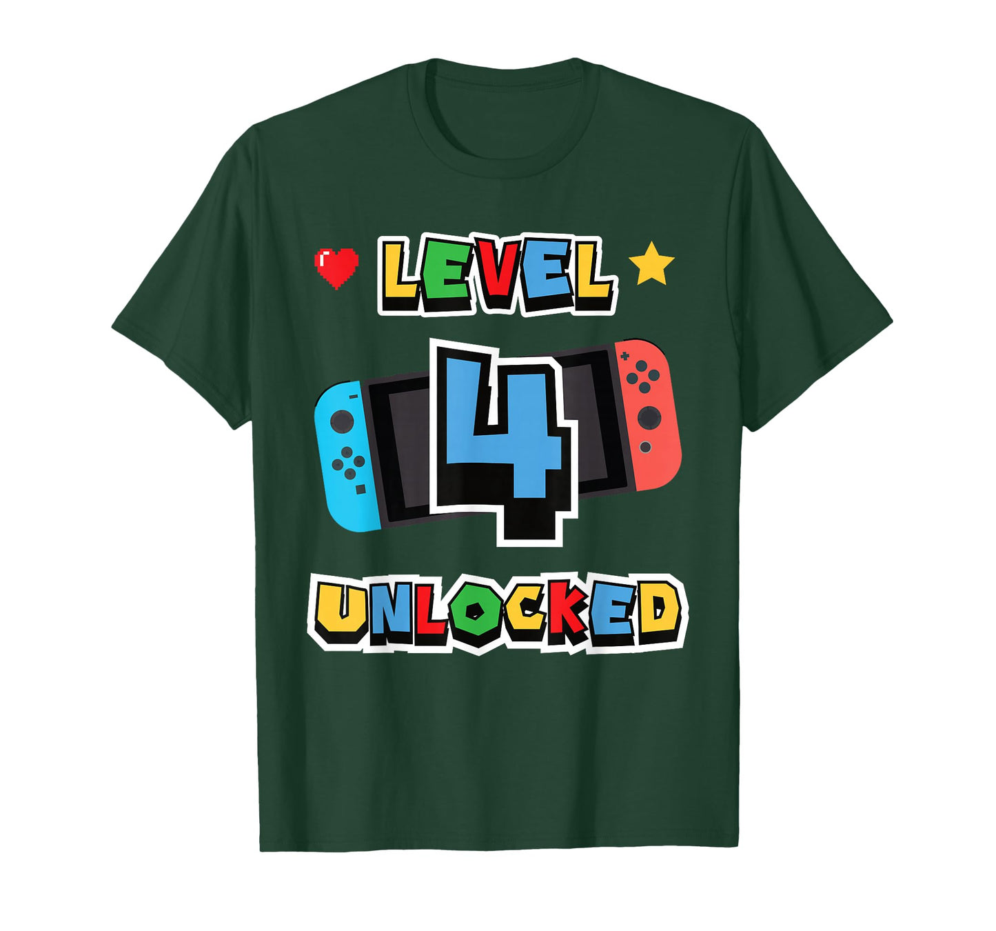 Level 4 Unlocked 4th Birthday Kids Video Game 4 Years Old T-Shirt