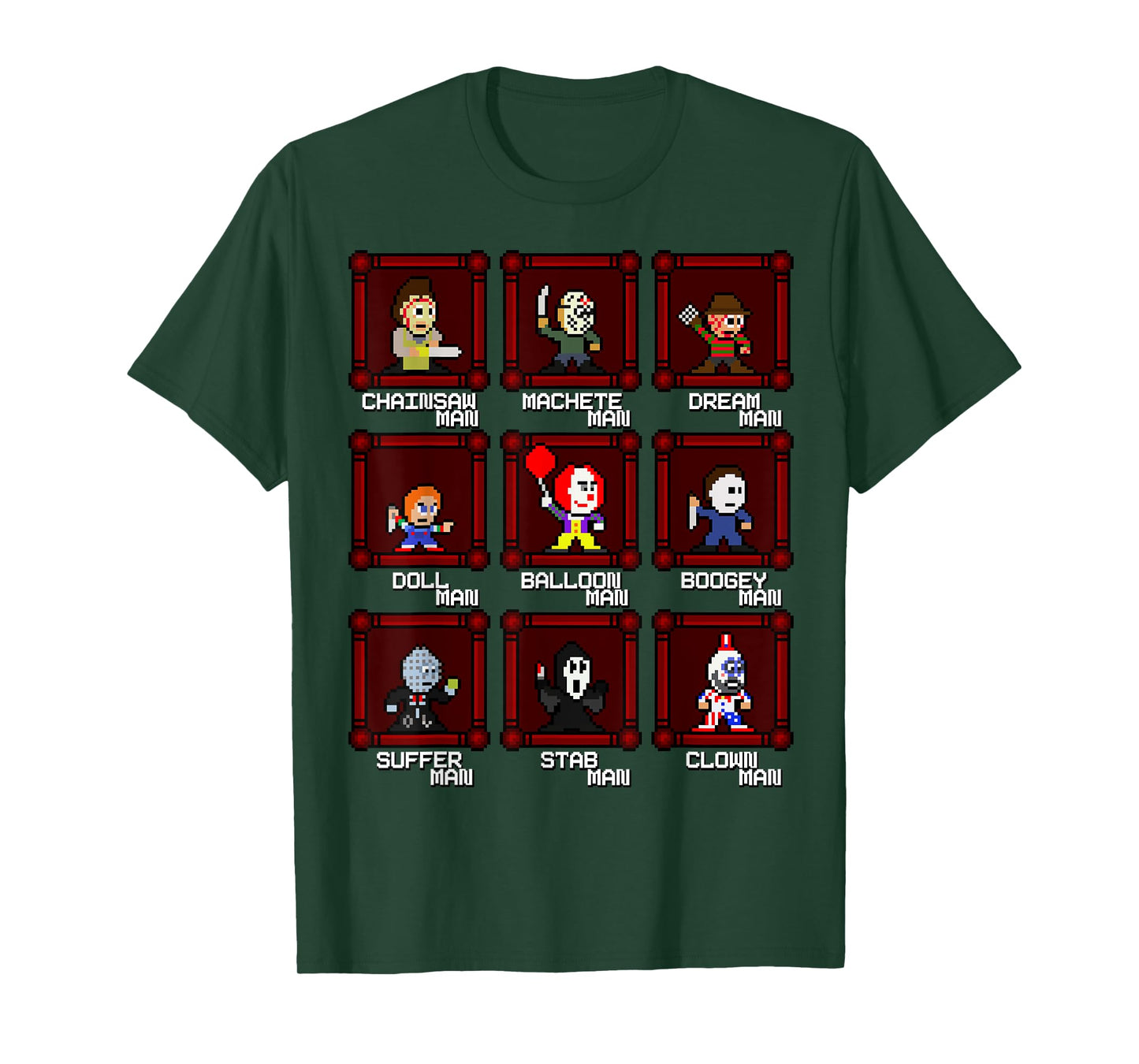 Choose Your Slasher 8-Bit Retro Horror Game T-Shirt