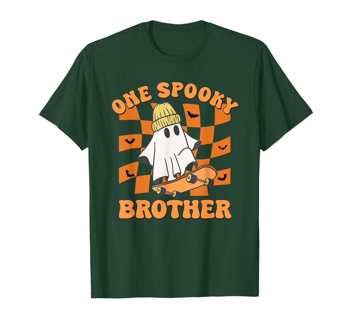 One Spooky Brother Birthday Halloween Skateboarding Ghost T-Shirt