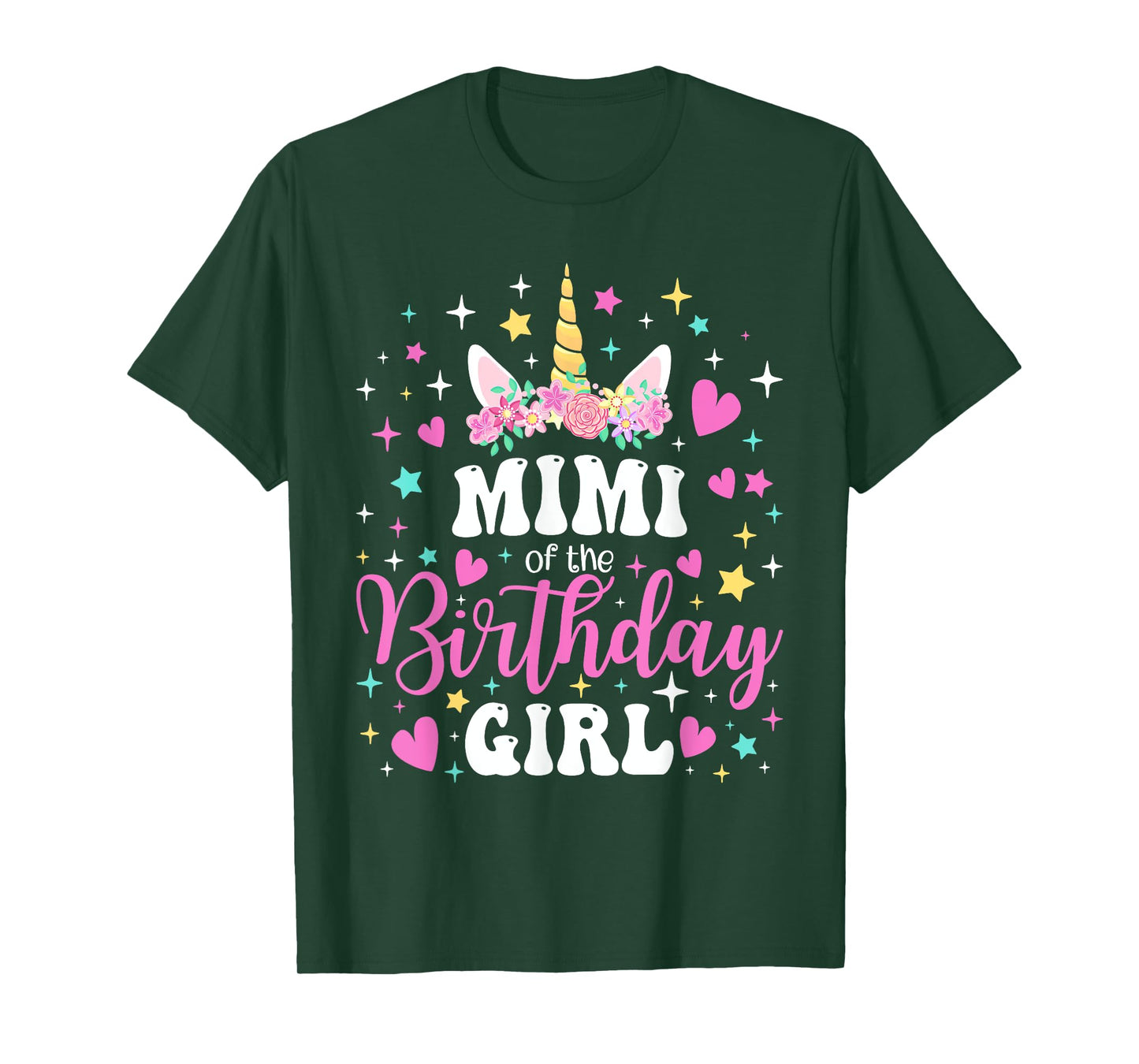 Unicorn Mimi of the Birthday Girl Family Matching Party Tee T-Shirt