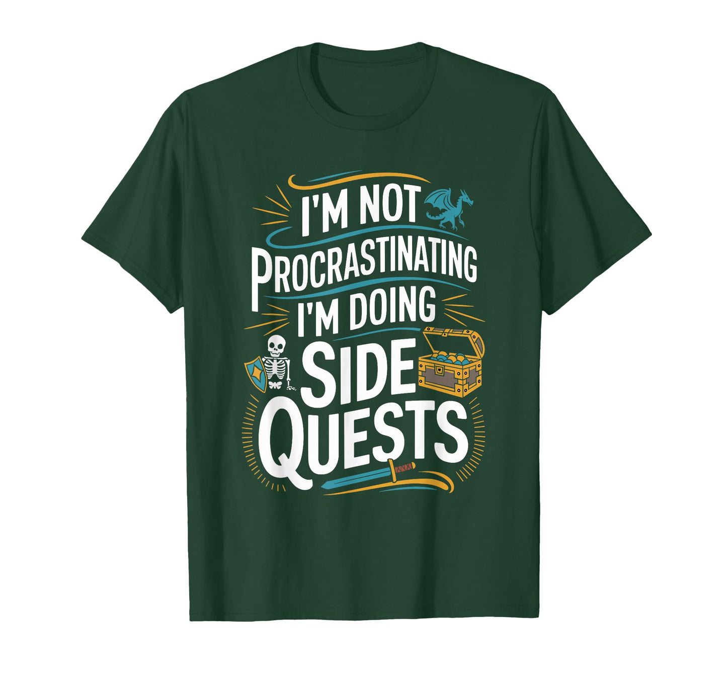 RPG Gamer Apparel for Quest Lovers Unisex-Adult Black Modern Classic T-Shirt Small Short Sleeve Crew Neck Humorous Gaming Graphic Lightweight