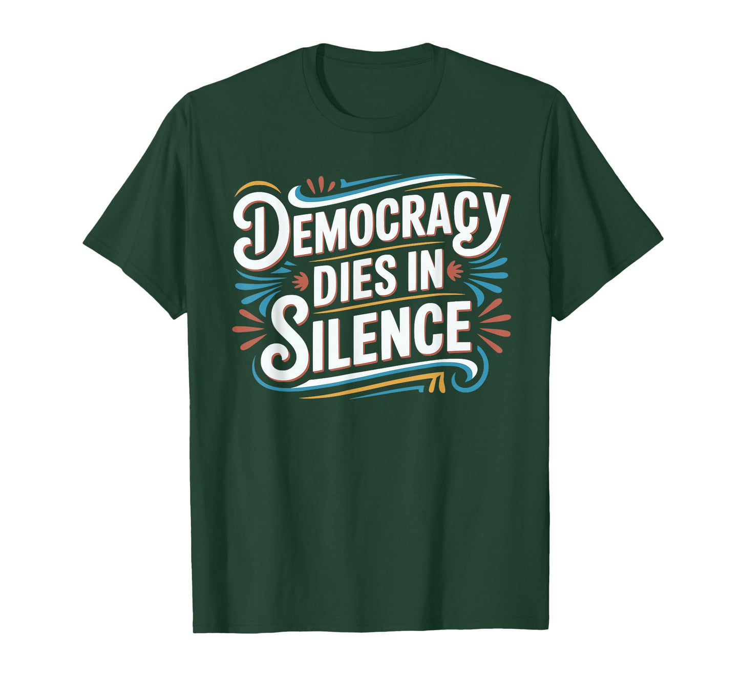 Vintage Democracy Dies in Silence Protest Sign Cool Retro T-Shirt