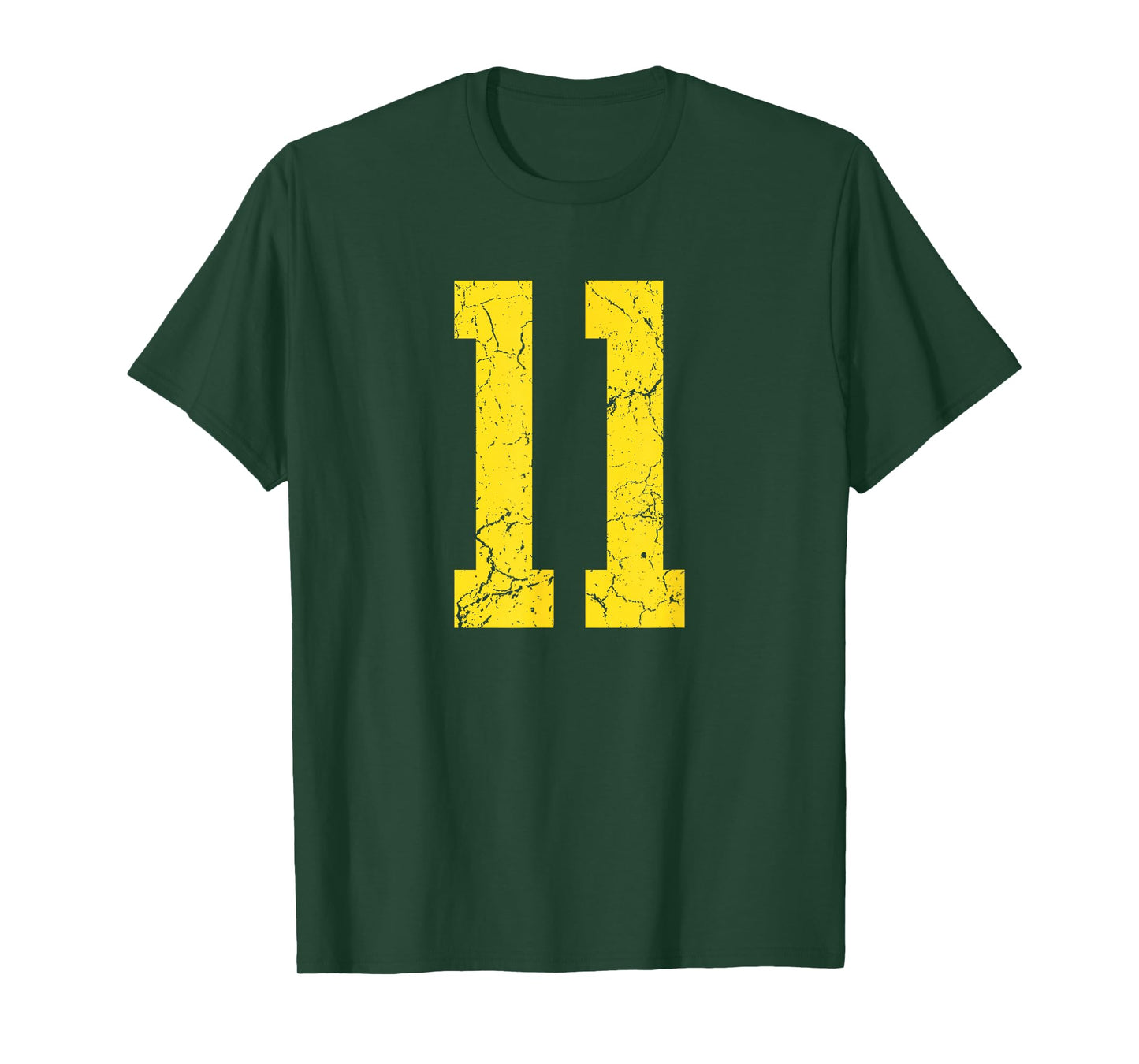Distressed Bright Gold Number 11 Jersey Player Uniform #11 T-Shirt