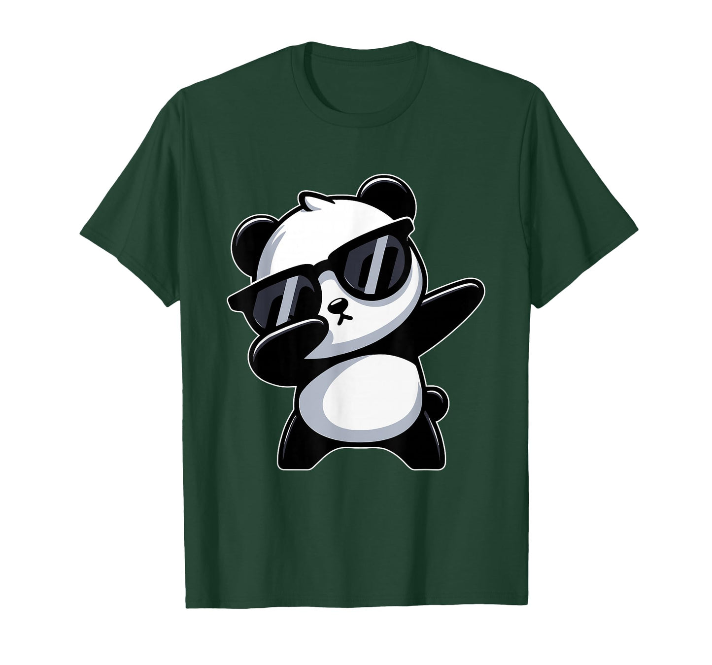 Funny Dabbing Panda With Sunglasses, Cool Panda Dab Dance T-Shirt, Small, Black
