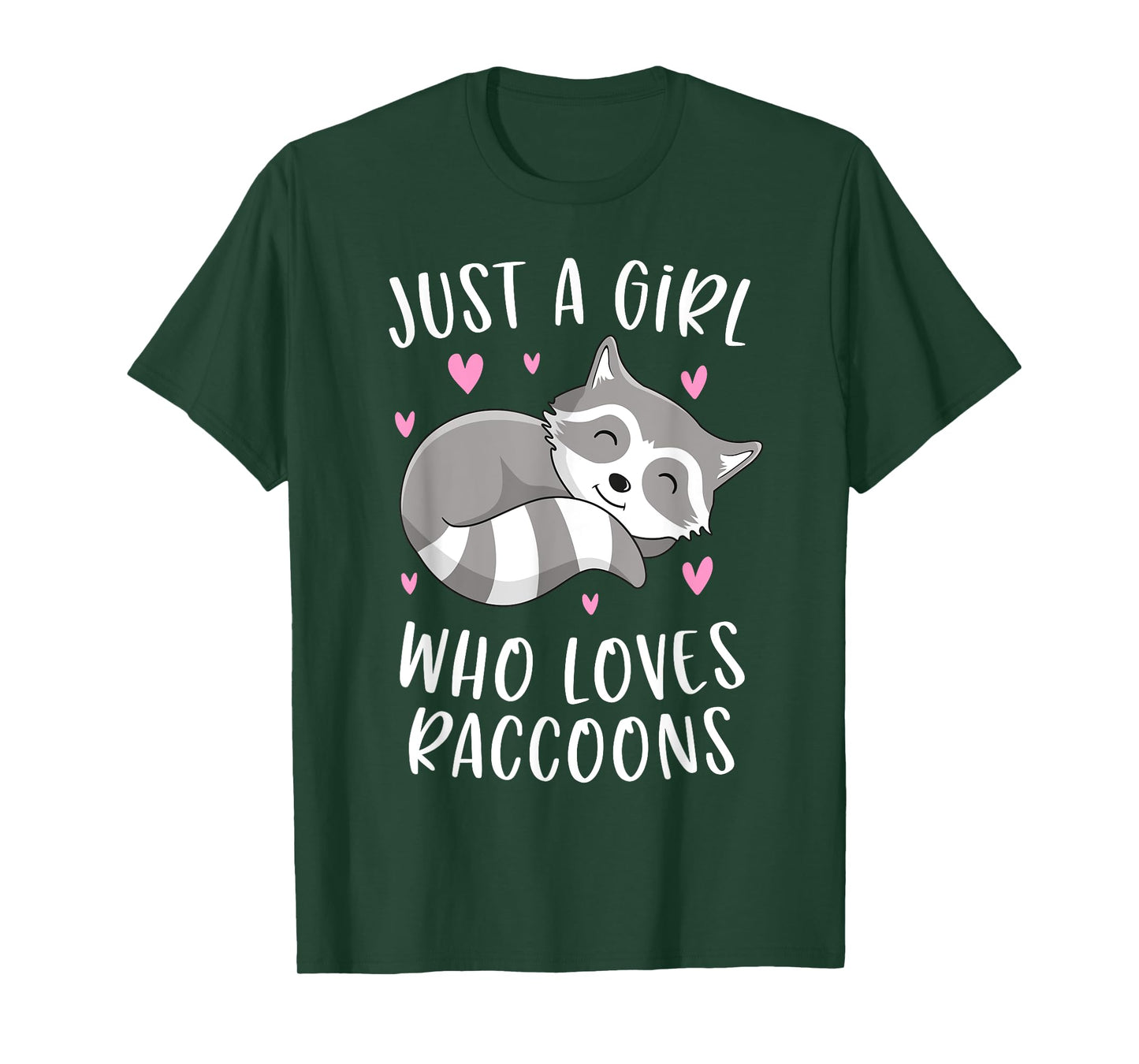 Just A Girl Who Loves Raccoons Funny Trash Panda Gifts Girls T-Shirt