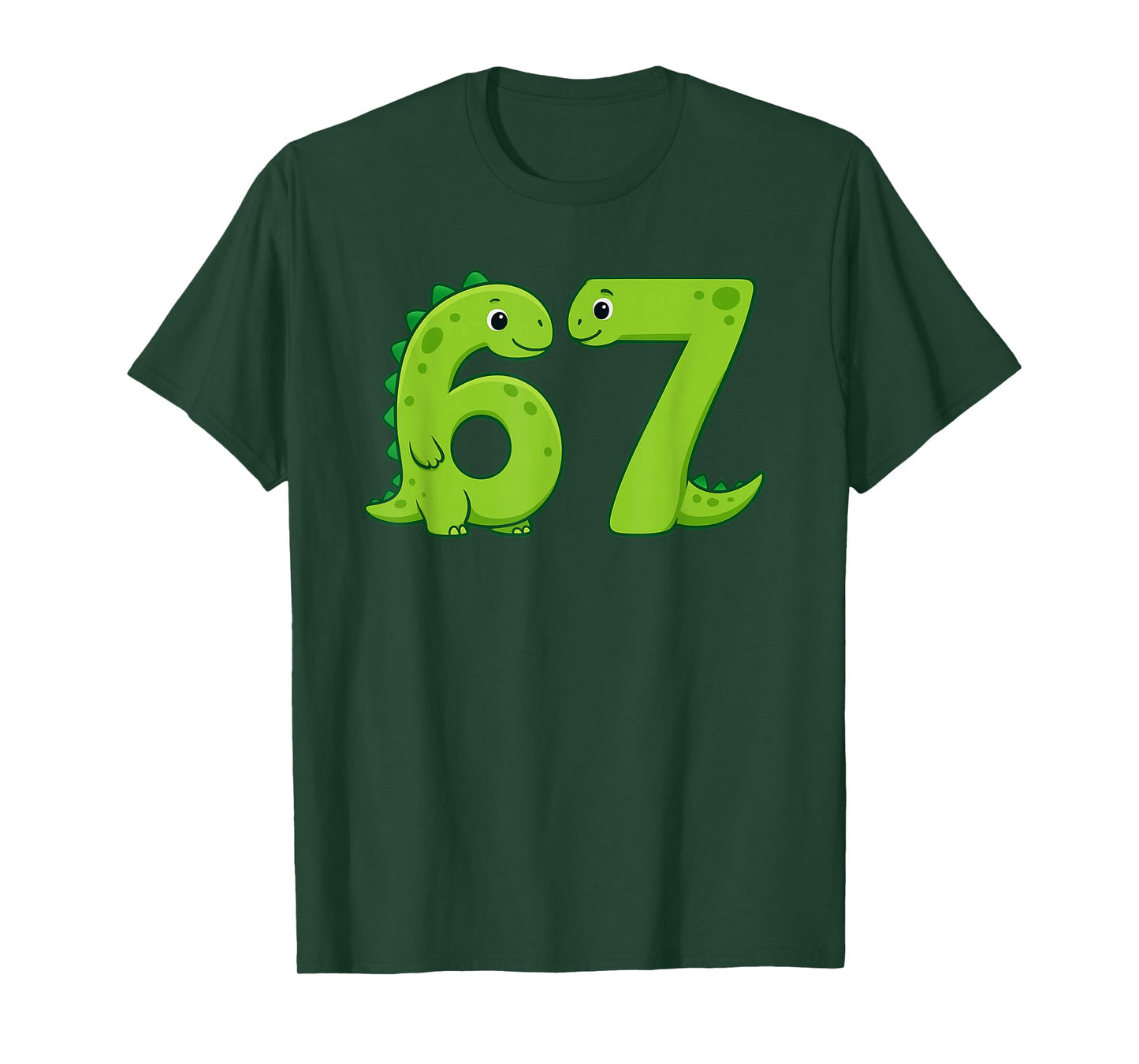 Six Seven 67 Dinosaur Numbers 6 and 7 Animal Lovers T-Shirt