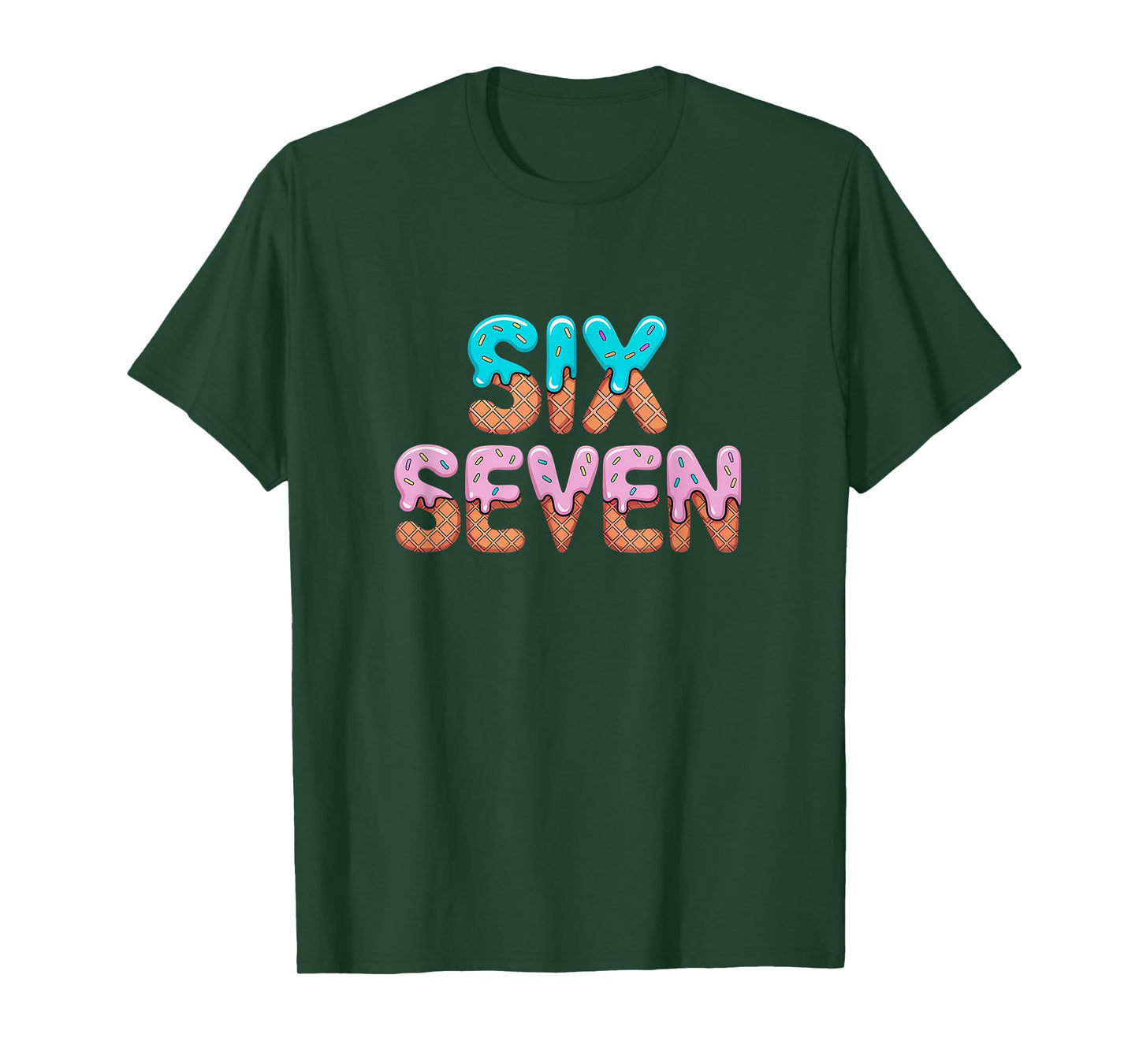 Funny 67 6 7 Drippy Bright Colors Ice Cream Style Drip 67 T-Shirt