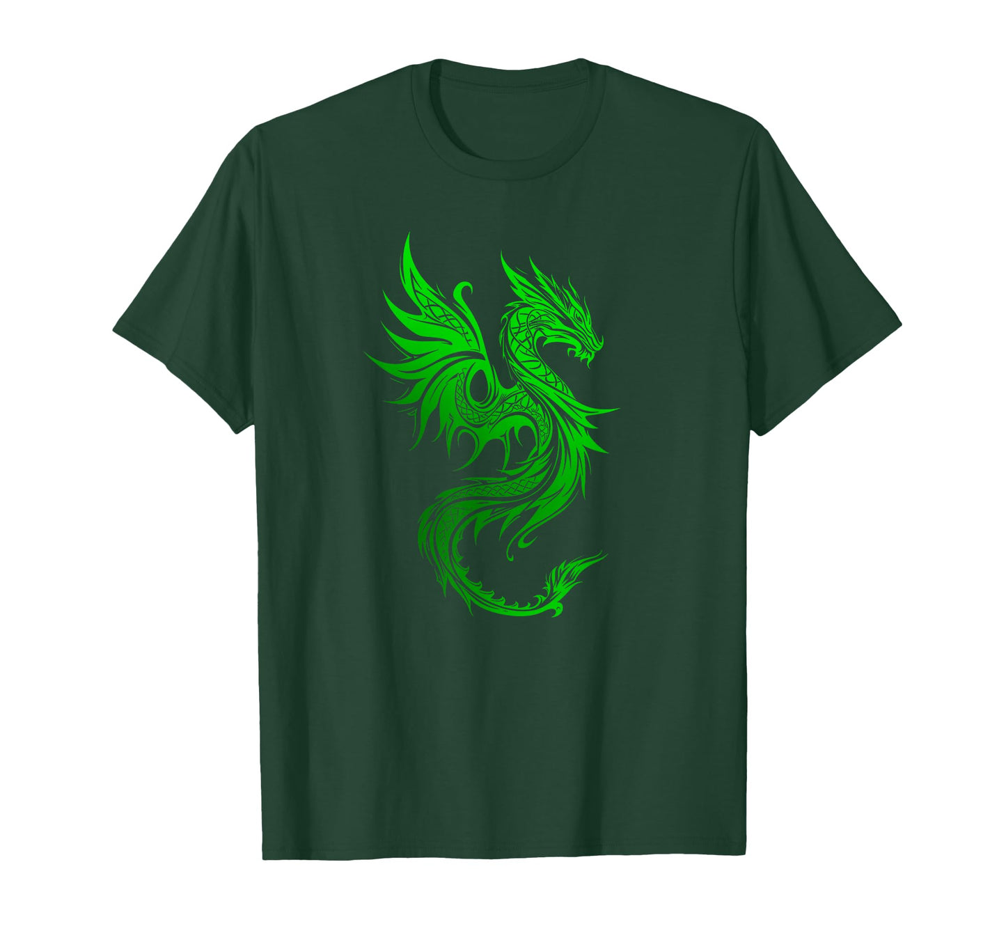 Beautiful Celtic Irish Green Tribal Dragon Fantasy Art T-Shirt