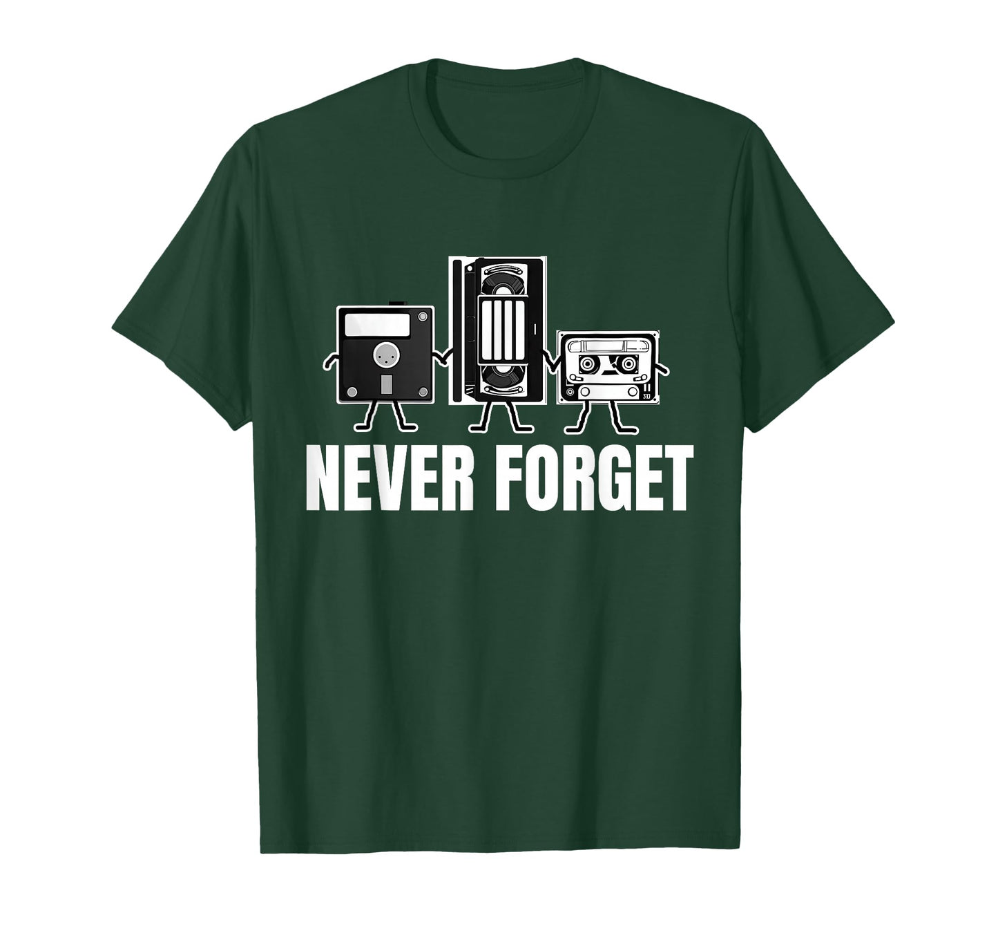 Never Forget Cassette Tape VHS Gamer Meme Mens Funny T-Shirt