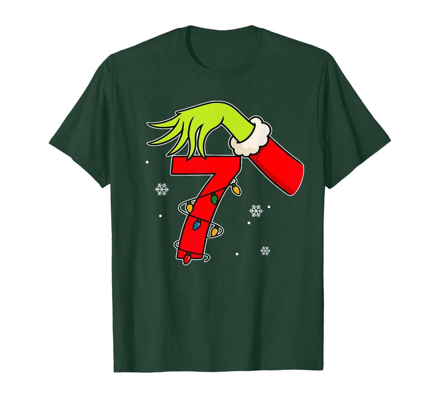 Fun Number 7 Christmas 67 Six Seven Meme Xmas Men Women Kids T-Shirt