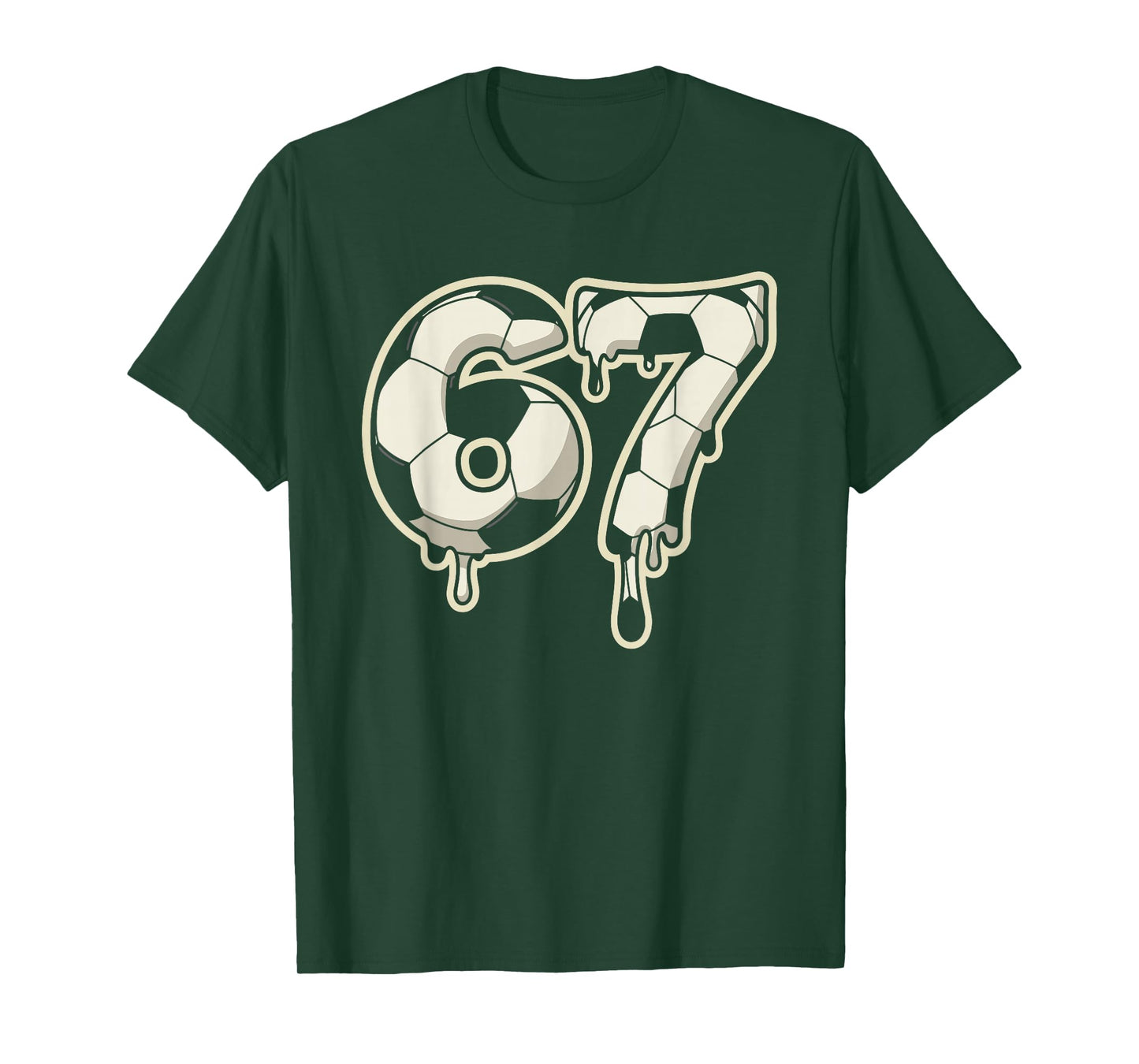 6 7 Soccer Ball Drip Graphic Six Seven Meme T-Shirt