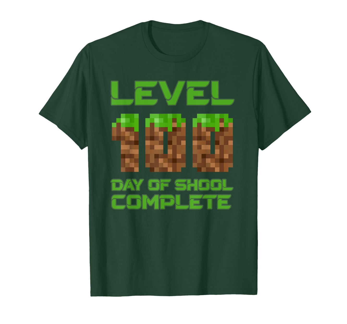 Level 100 Days Of School Complete Pixel Video Games Boys T-Shirt