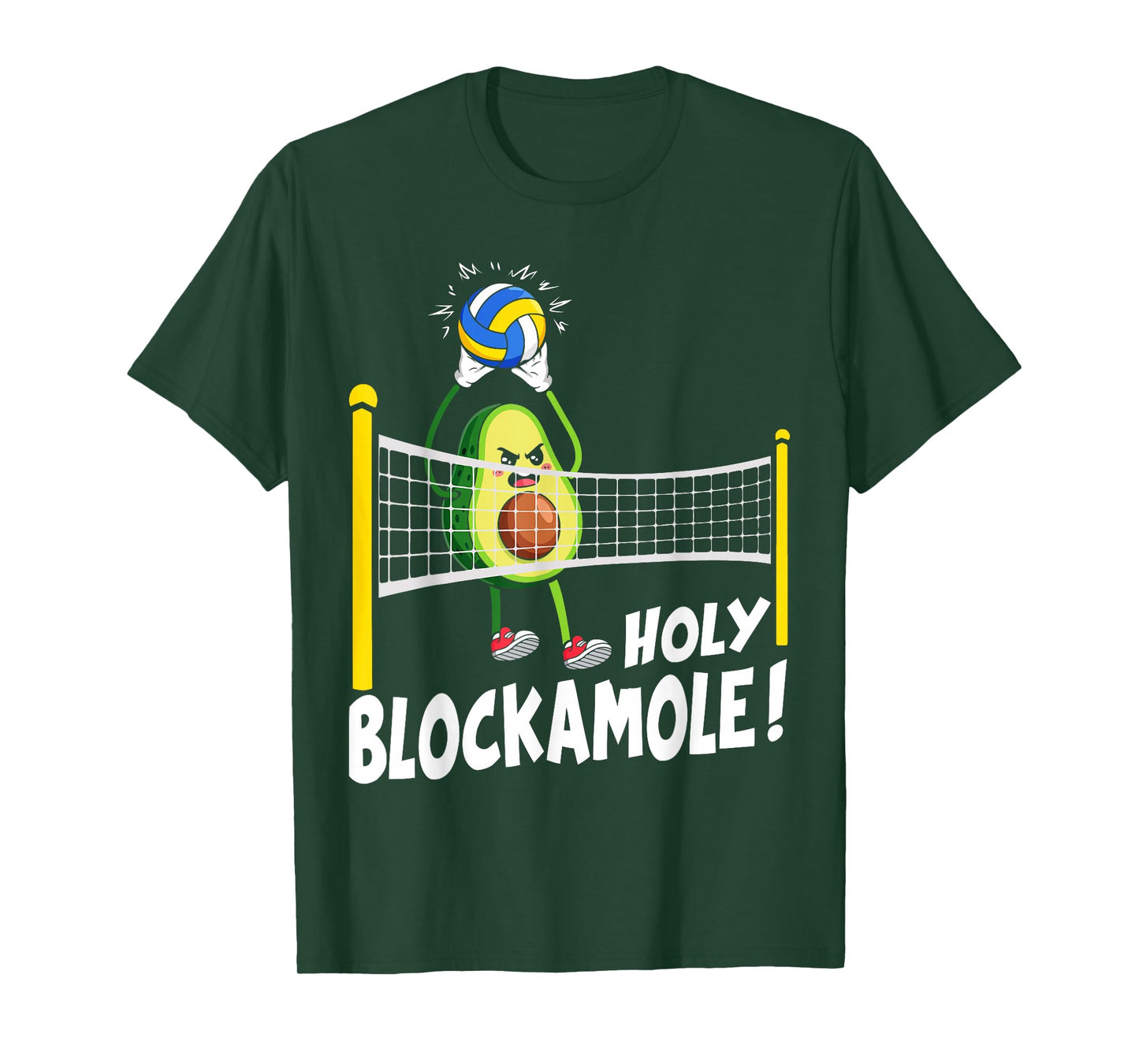 Holy Blockamole Volleyball Player Cute Funny Avocado T-Shirt