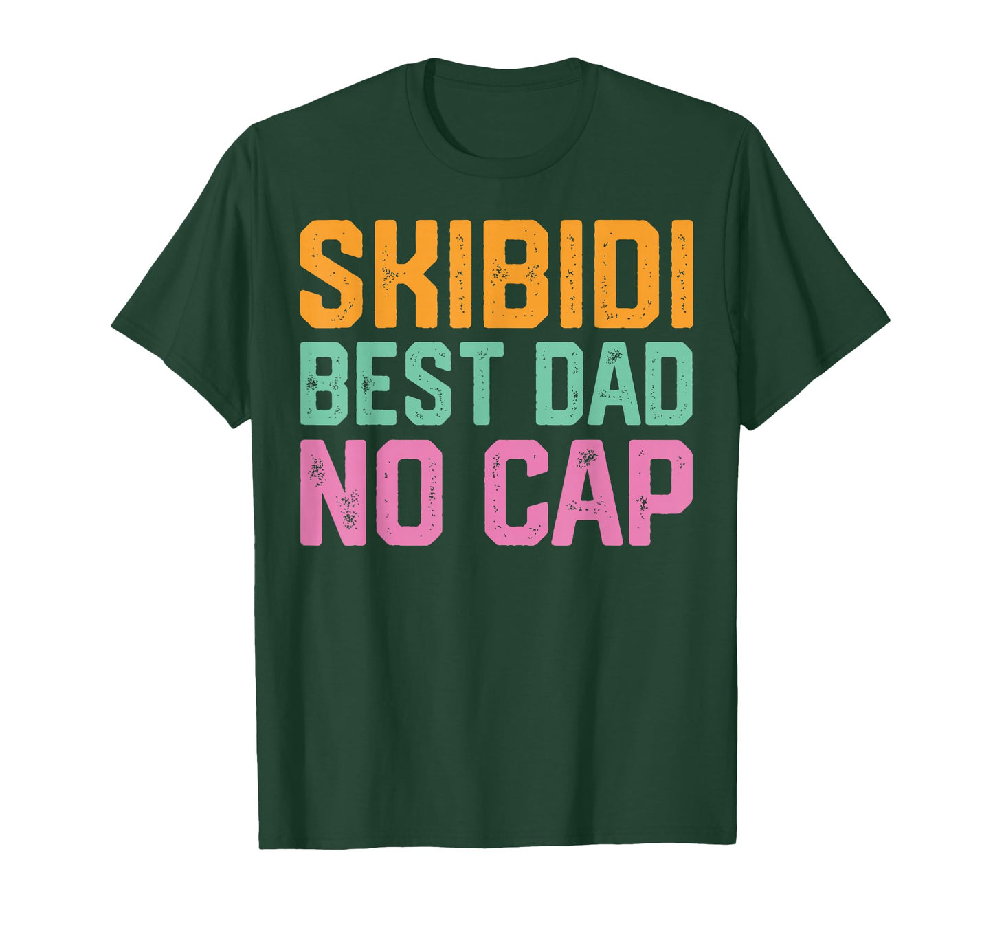 Vintage Skibidi Best Dad No Cap Dad Rizz Funny Father's Day T-Shirt