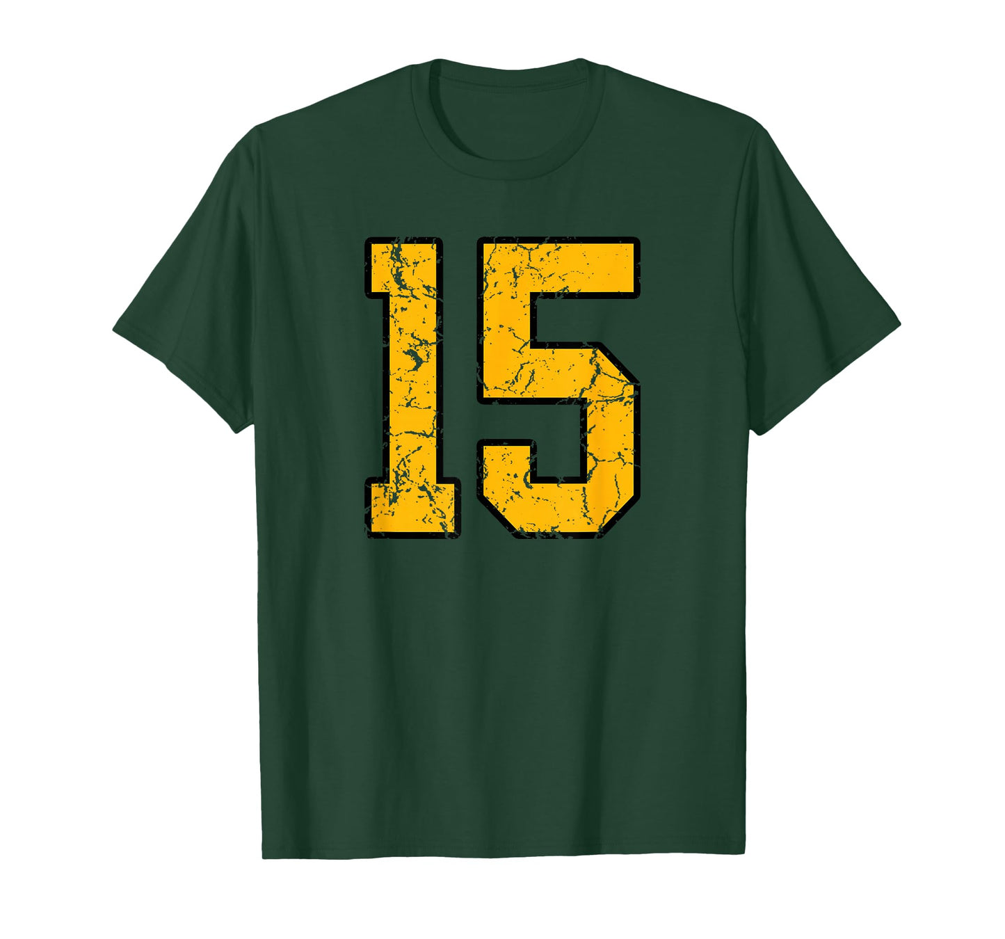 Gold and Black Sports Number 15 Jersey Uniform Player T-Shirt