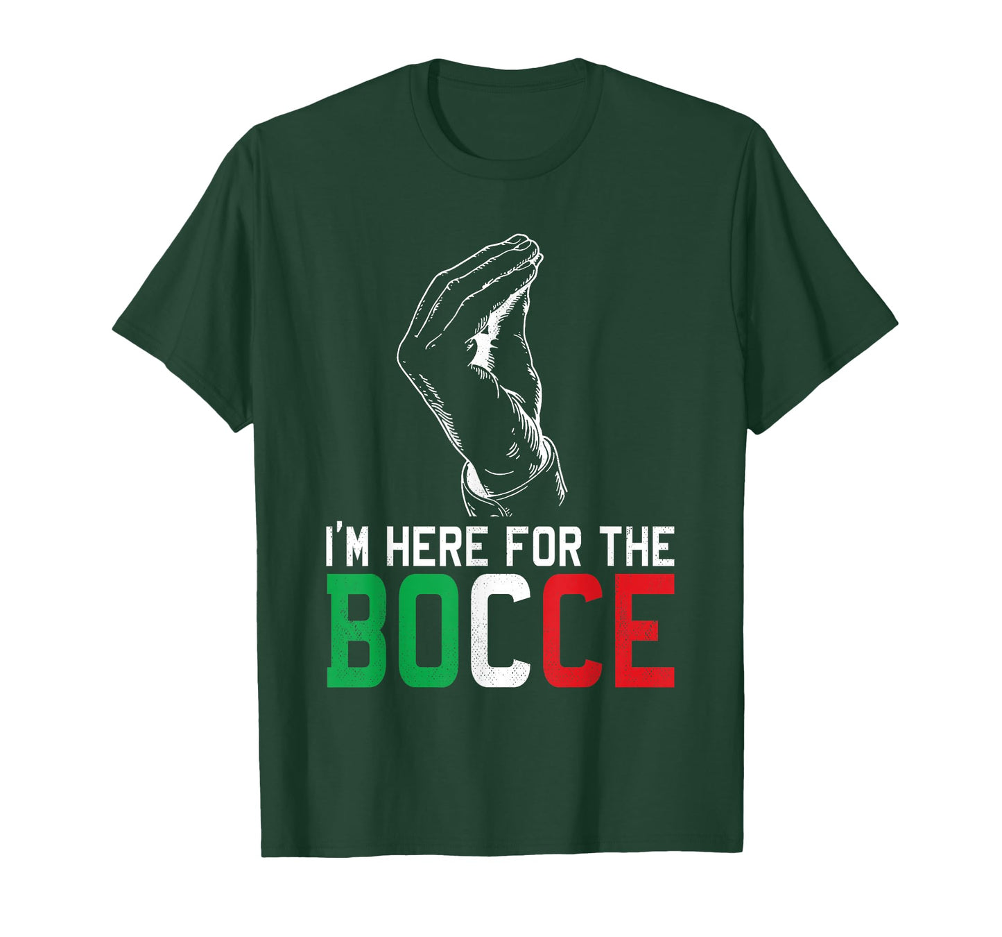 Hand Sign Italian Colors Here For The - Funny Bocce Ball T-Shirt