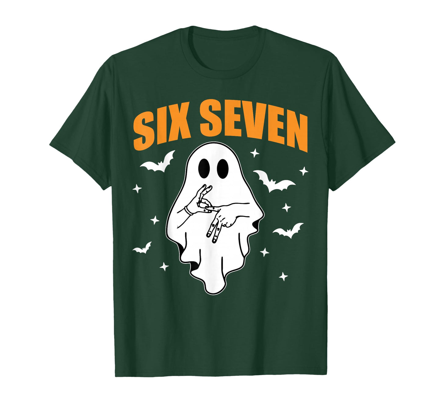 67 Meme Funny Ghost Halloween Haunted 6 7 Six Seven Teen T-Shirt