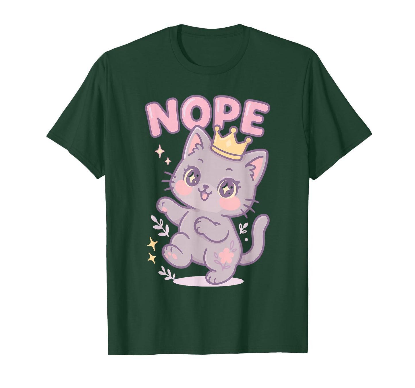 No Kings Nope Bold Minimal Cat Lover Protest Statement T-Shirt