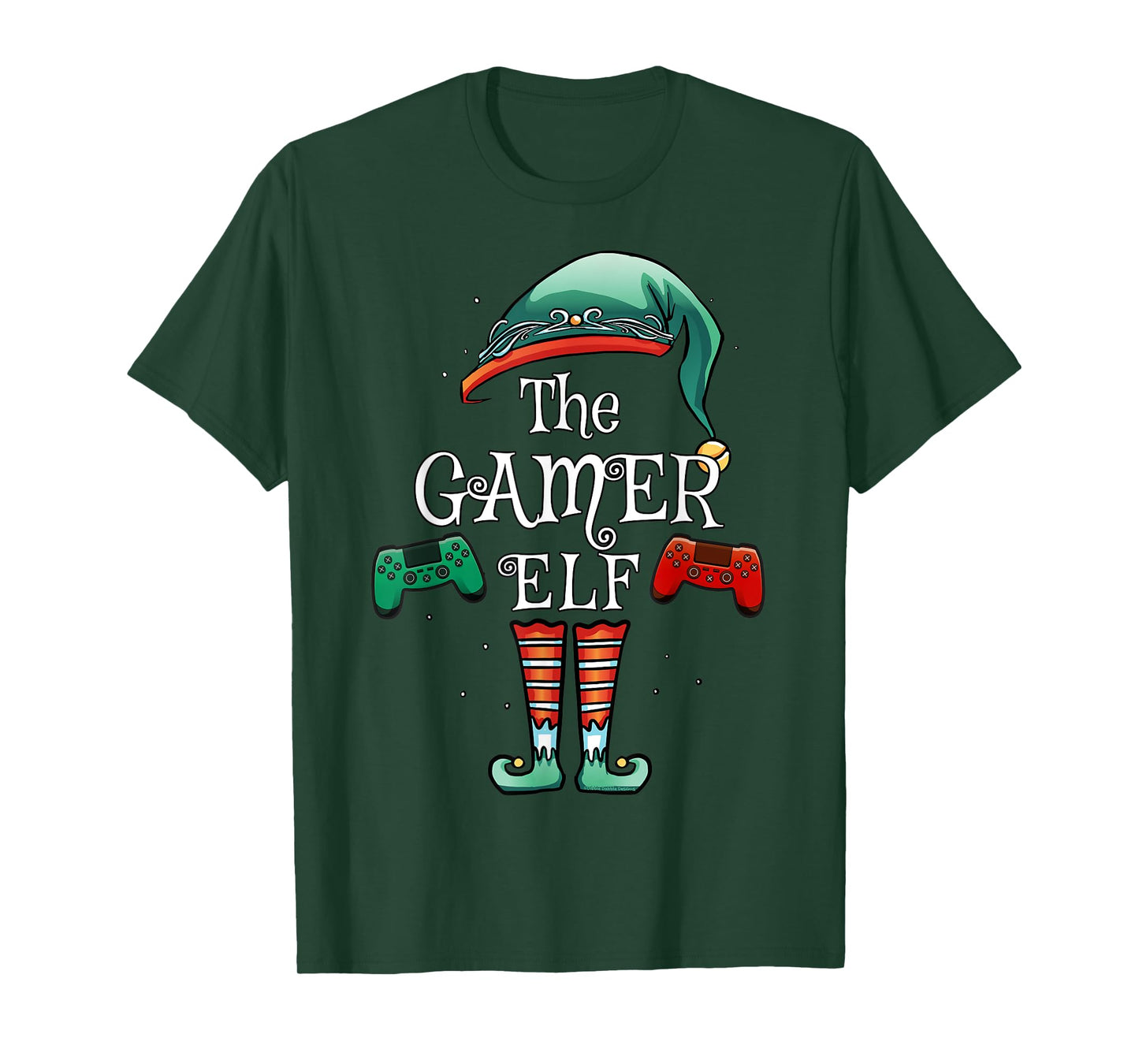 The Gamer Elf Matching Family Christmas Gamer T-Shirt