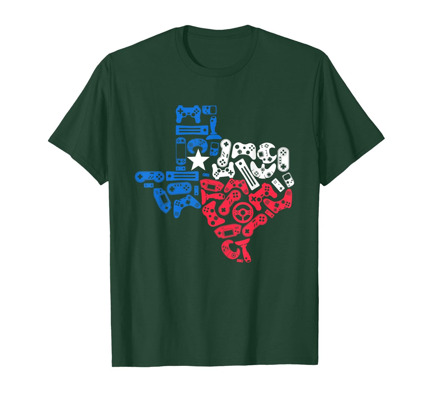 Boys Video Game Texas State Flag Map Gamer Men Kids T-Shirt