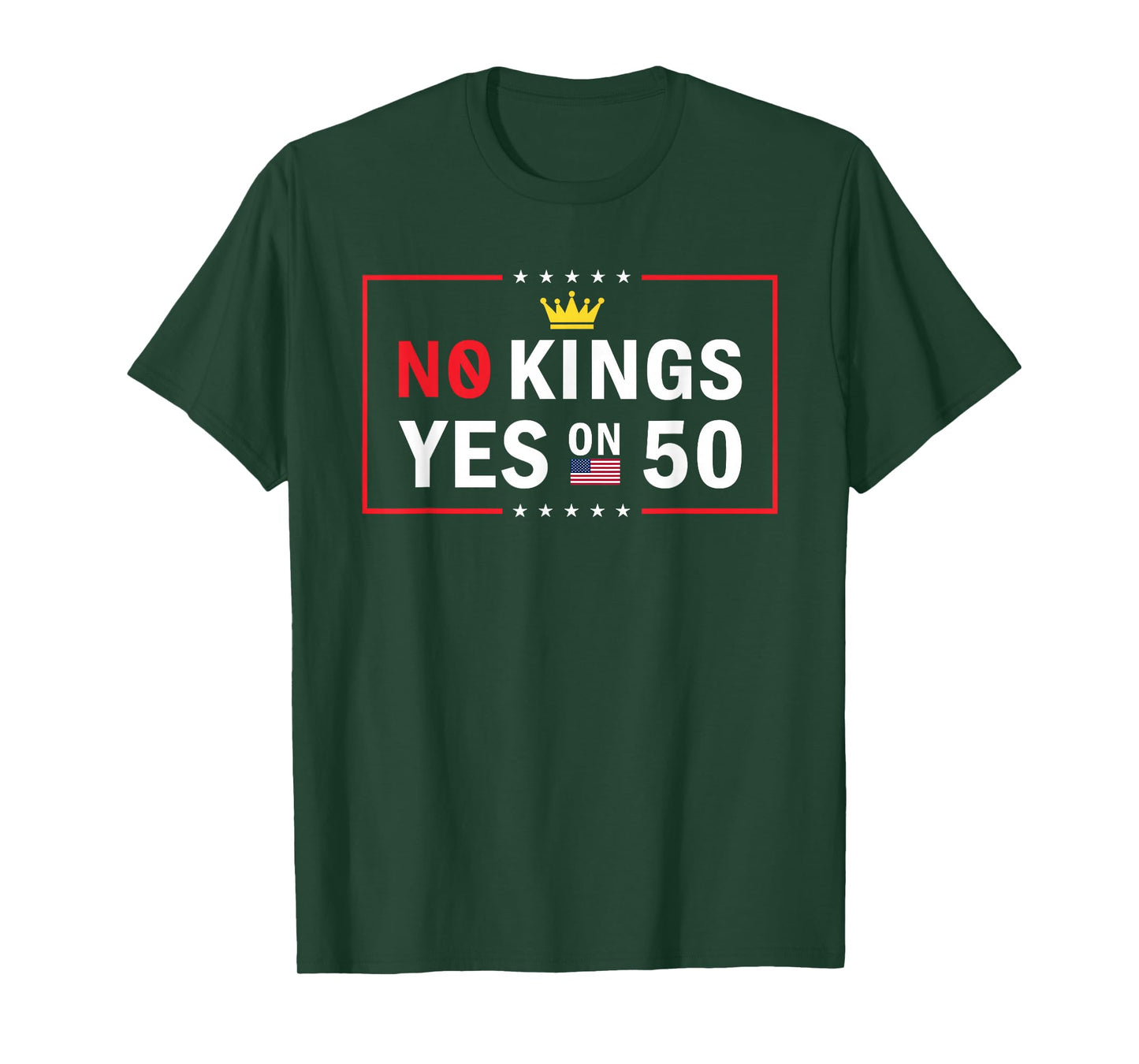 Democracy No Kings Yes On 50 USA Flag T-Shirt