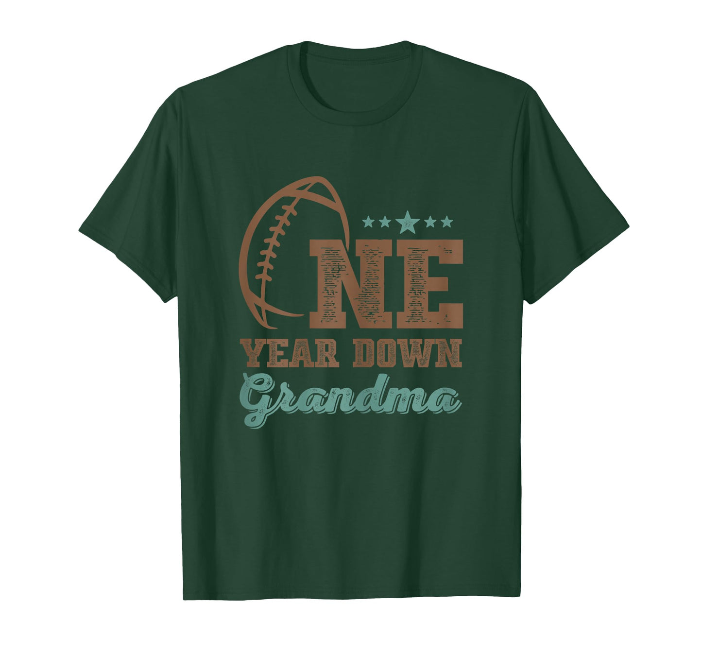 Grandma Of The Birthday Boy 1st Year Down Birthday Football T-Shirt