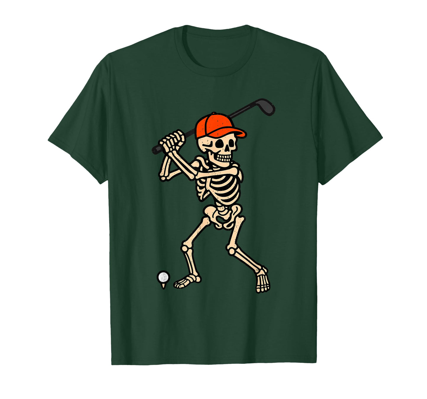 Skeleton Golf Halloween Costume Golfing Spooky Sport Player T-Shirt