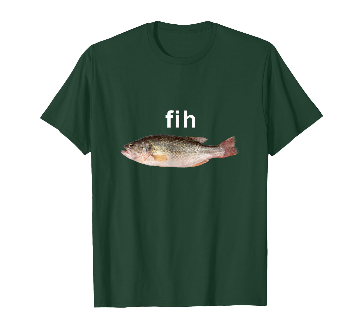 “Fih” Funny Misspelled Fish Meme, Simple Humor T-Shirt