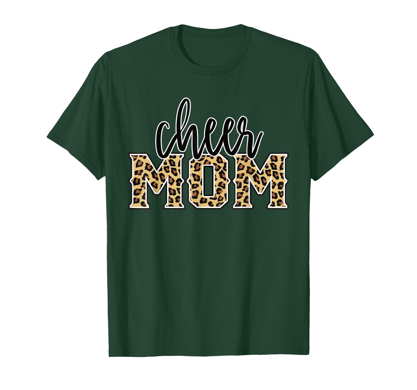 Cheer Mom Leopard Print Womens Proud Cheerleader Mother T-Shirt