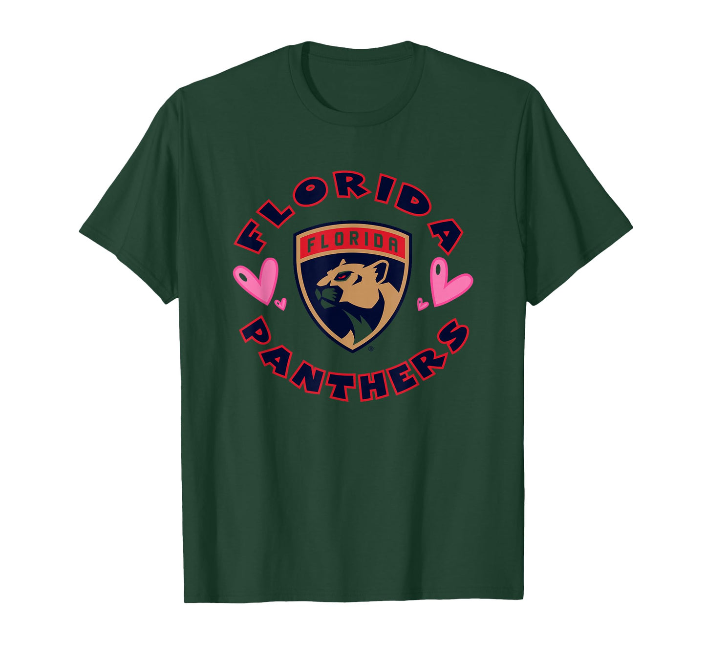 Florida Panthers Valentine Hearts NHL Officially Licensed T-Shirt