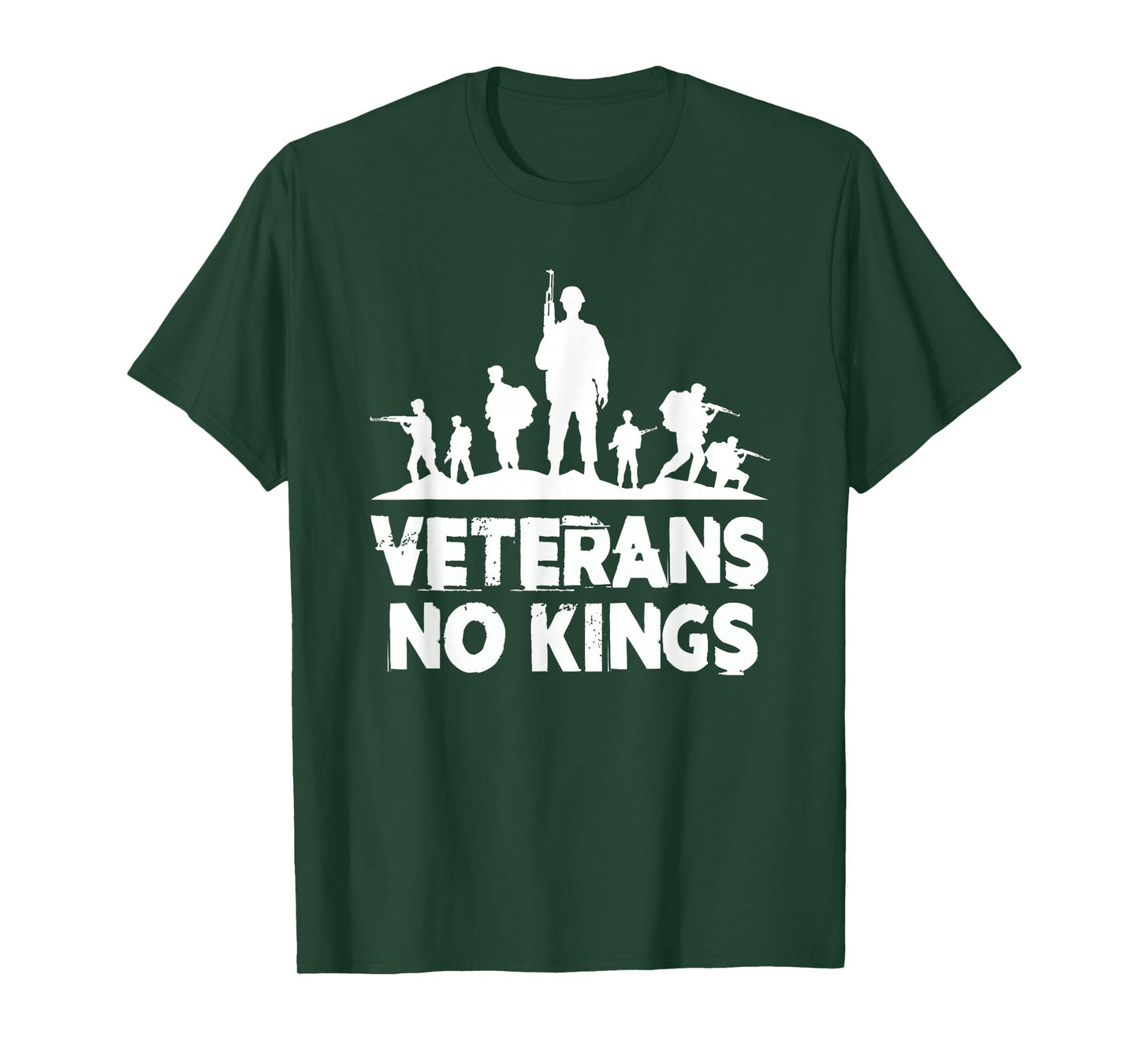 Veterans No Kings Vintage America Flag Veterans T-Shirt