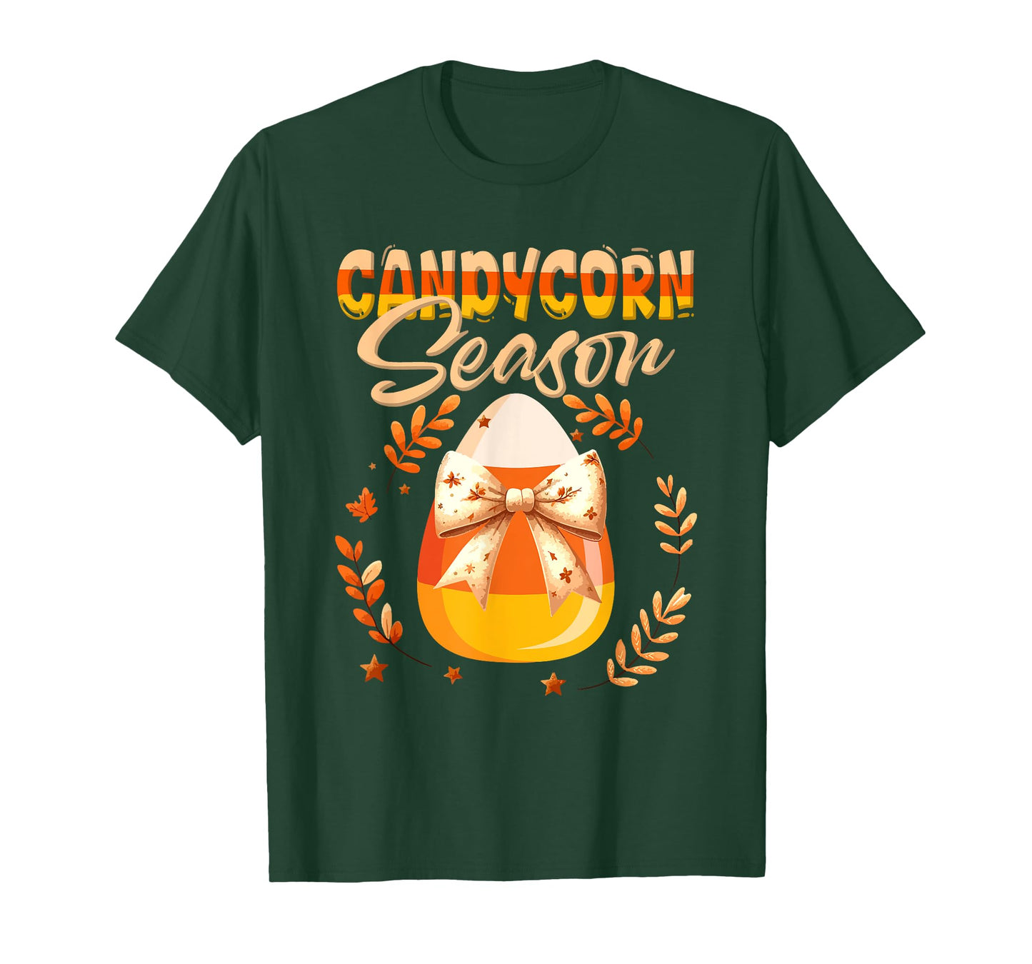Candy Corn Season Halloween Candy Corn Bow Tie Floral Lover T-Shirt