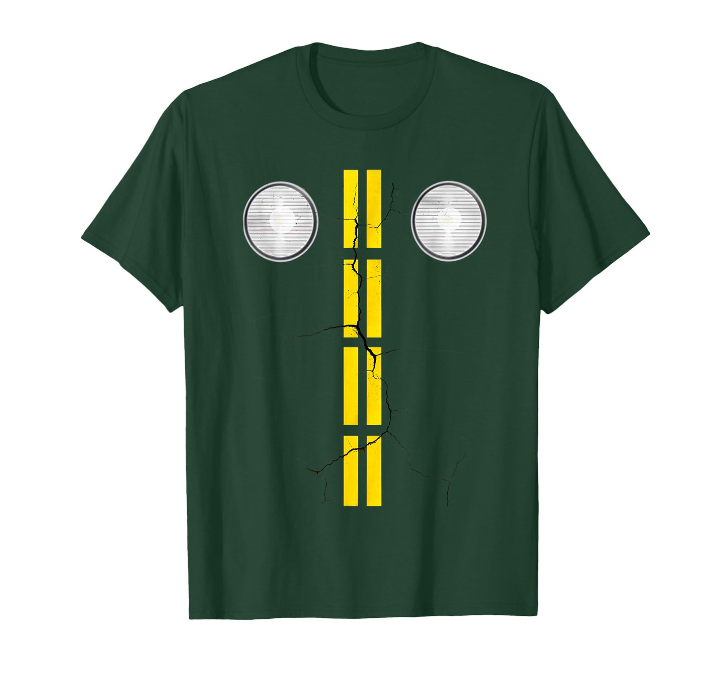 Funny headlights with street markings, Halloween T-Shirt