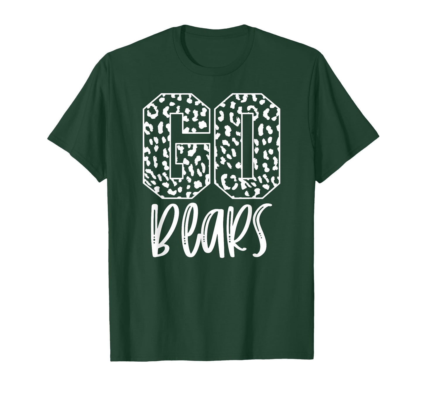 Bears Team Mascot School Spirit Game Night Leopard Print T-Shirt