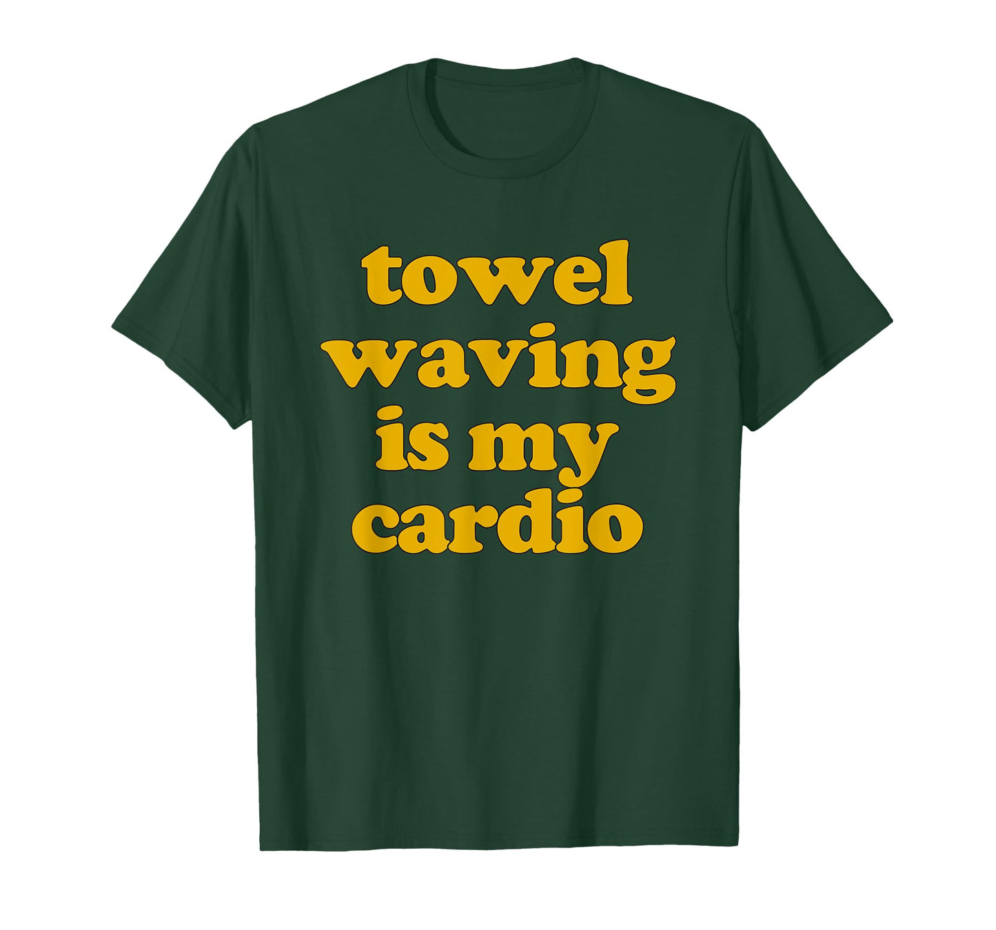 Towel Waving in My Cardio T-Shirt