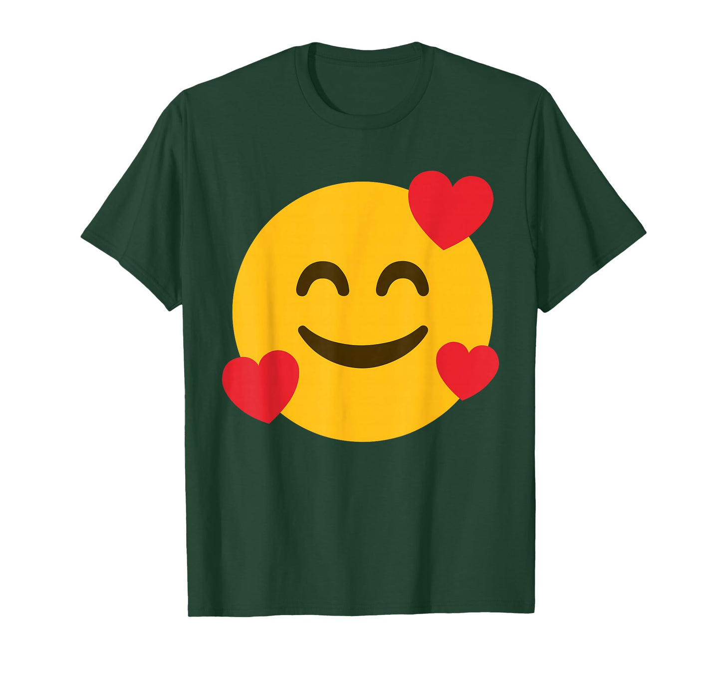 Funny Emoticon Smiling Grin Face with Floating Hearts Love T-Shirt