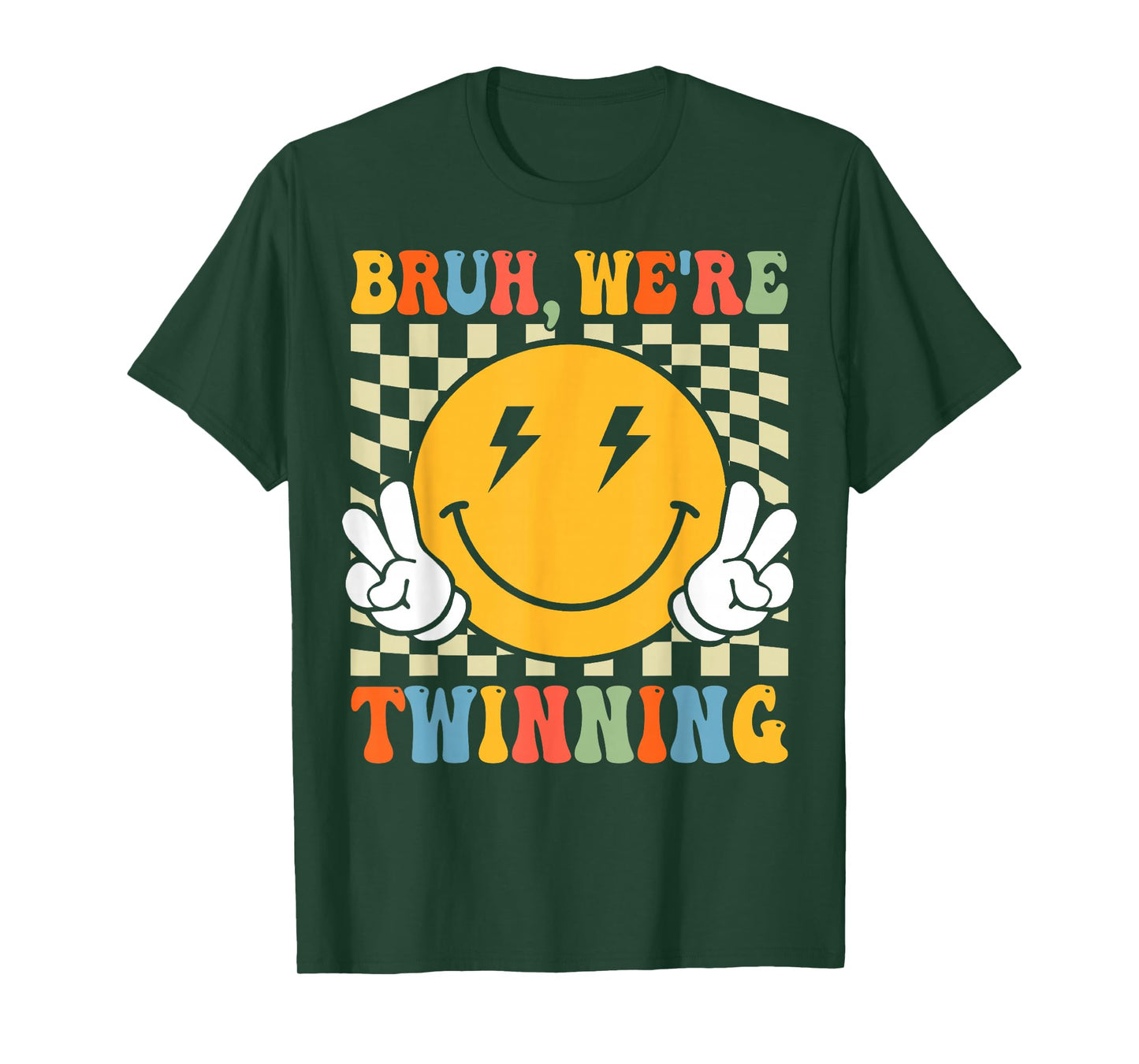 Bruh We're Twinning Retro Twin Day Spirit Week Boys Kids T-Shirt