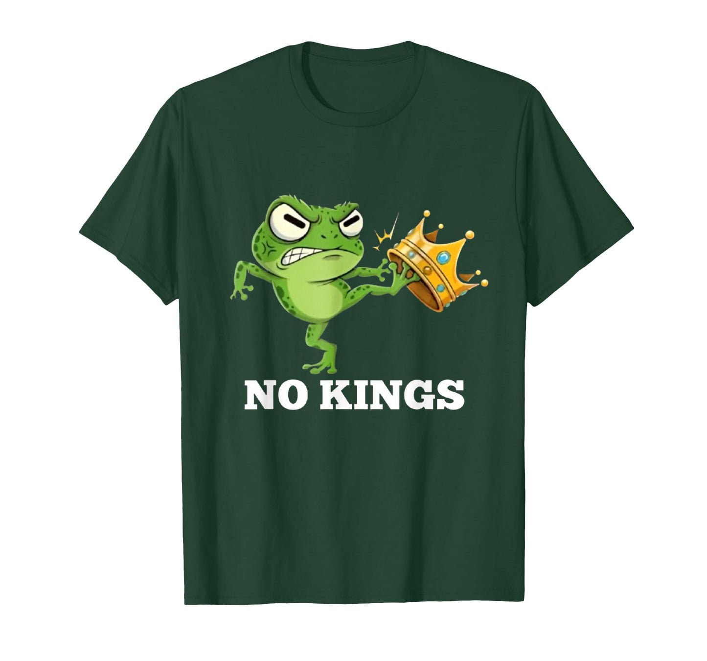 Angry Frog No Kings Since 1776 Funny America Design Humor T-Shirt