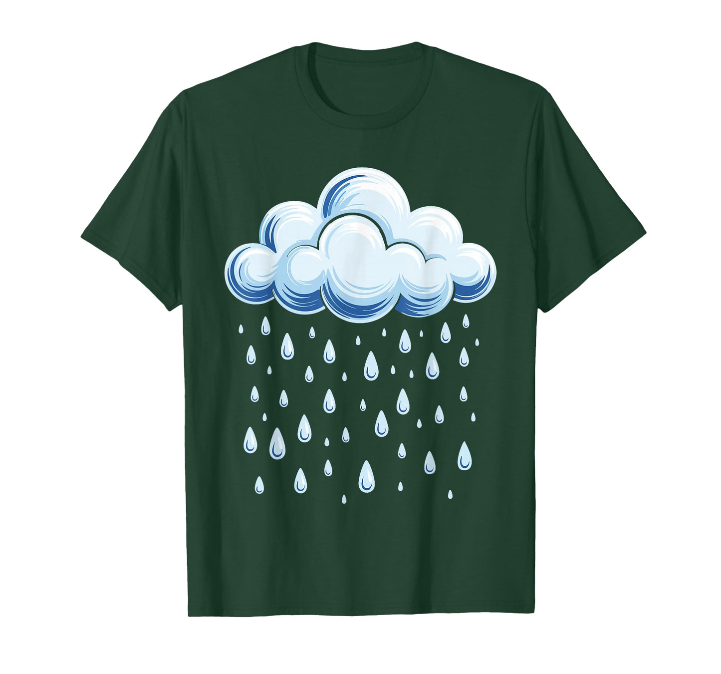 White Clouds Rain Drop Shirt Adult Kids Men Women Costume T-Shirt
