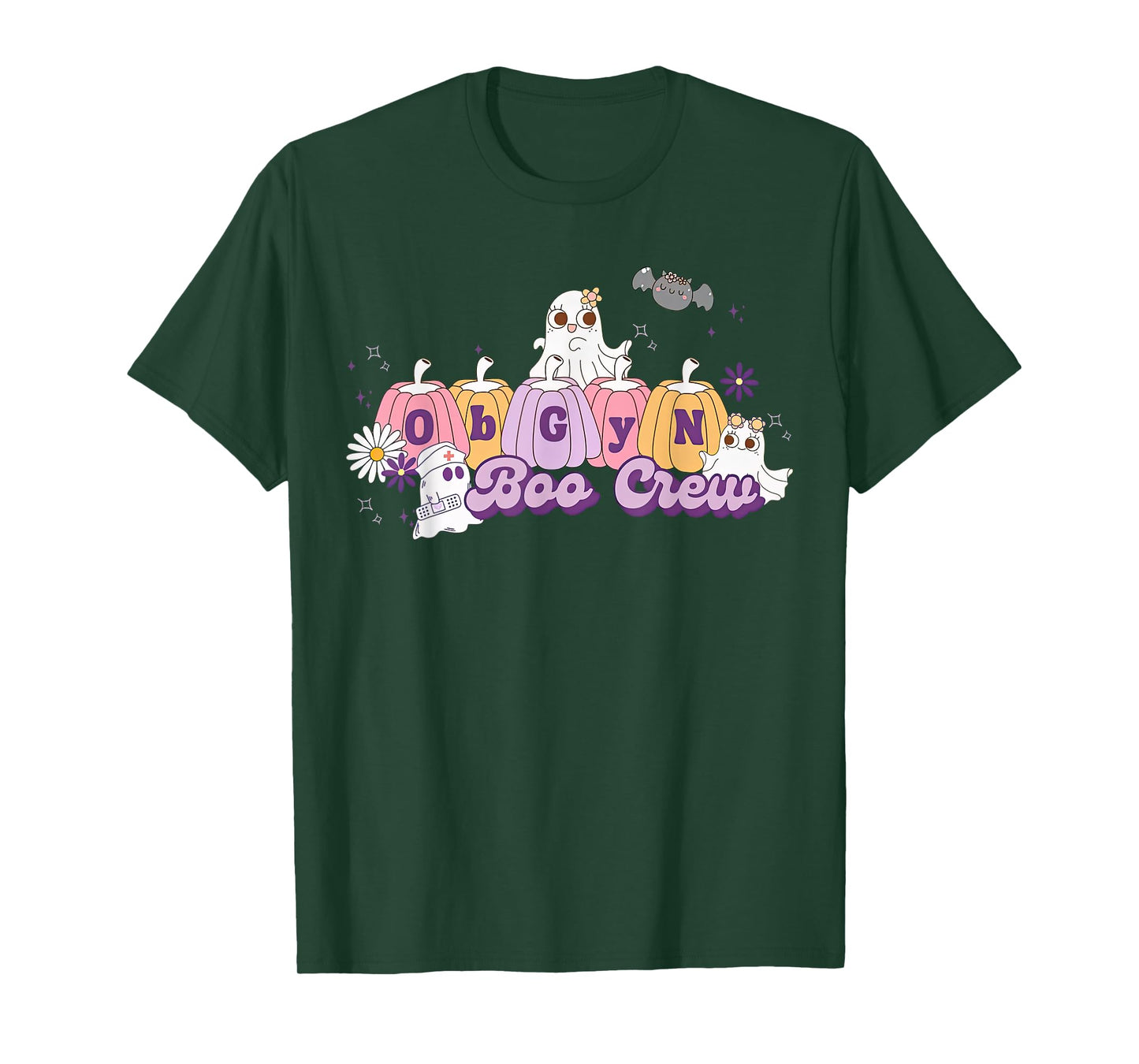 OBGYN Boo Crew Pumpkin Ghost Obstetrician Nurse Halloween T-Shirt