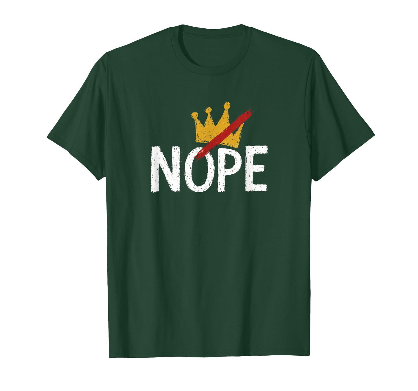 Nope No Kings Red Slash White Crown Graffiti Street Art T-Shirt