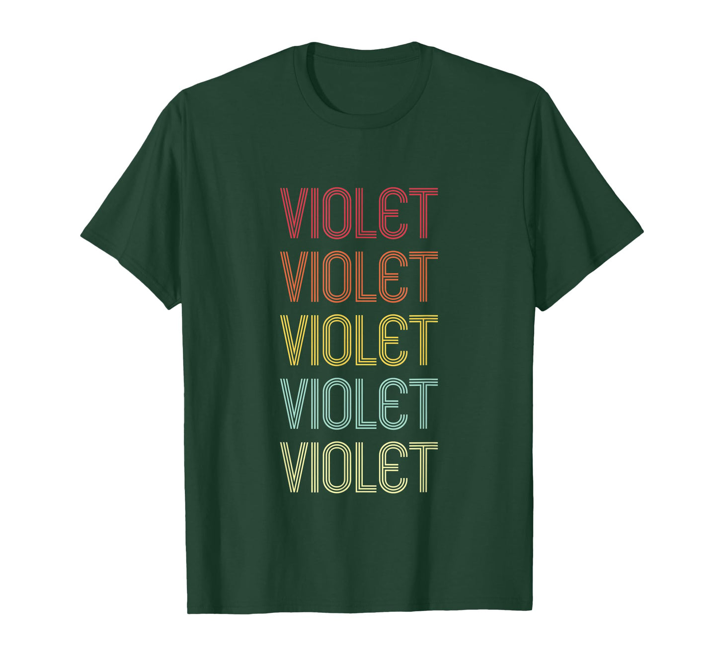Violet Retro Wordmark Pattern Vintage Personalized 70s T-Shirt