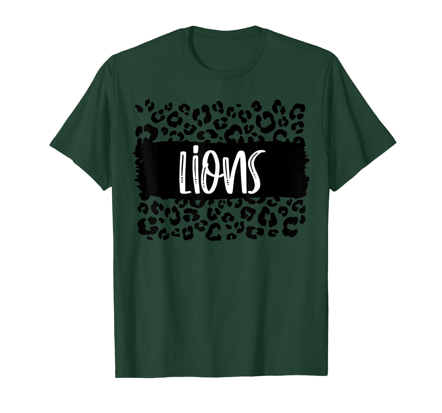 Lions Team Mascot School Spirit Game Night Leopard Print T-Shirt