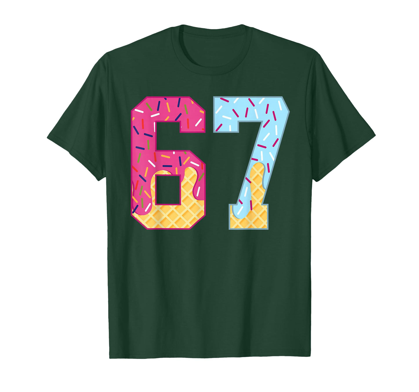 67 Ice Cream Drip Meme Six Seven Gen Alpha Slang T-Shirt