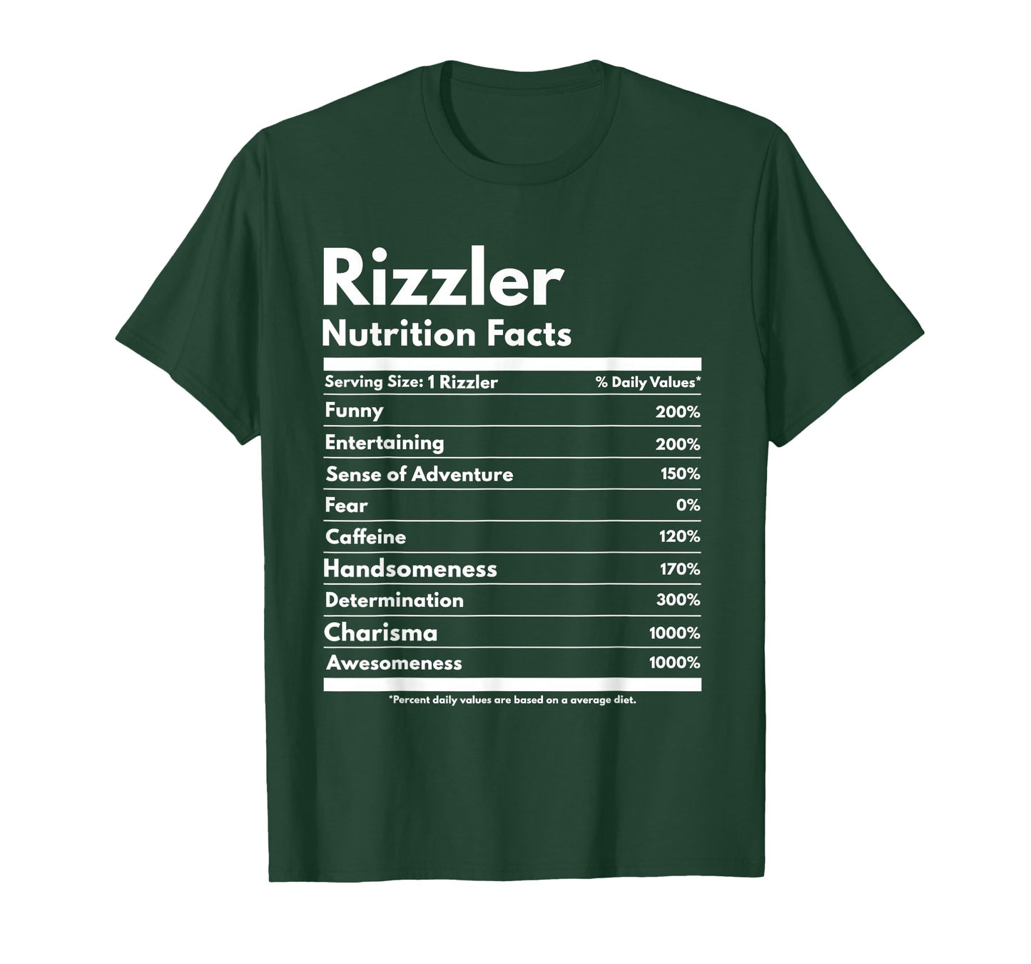 Rizzler Nutrition Facts W Rizz Sayin Rizz Funny Rizzler T-Shirt