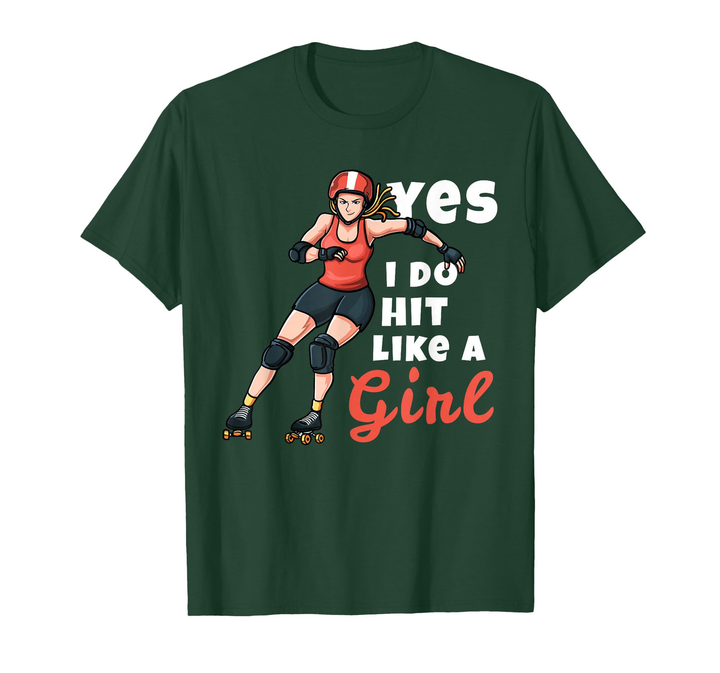 Yes I Do Hit Like A Girl Funny Roller Derby Player For Women T-Shirt